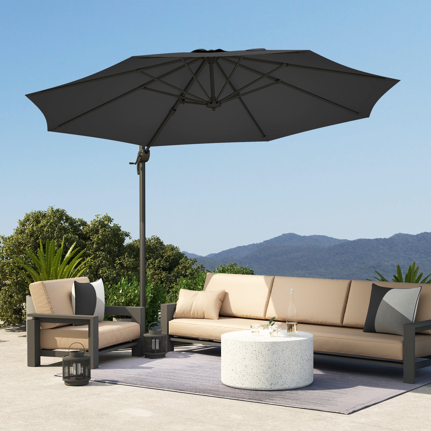 3 x 3m Overhanging Cantilever Parasol