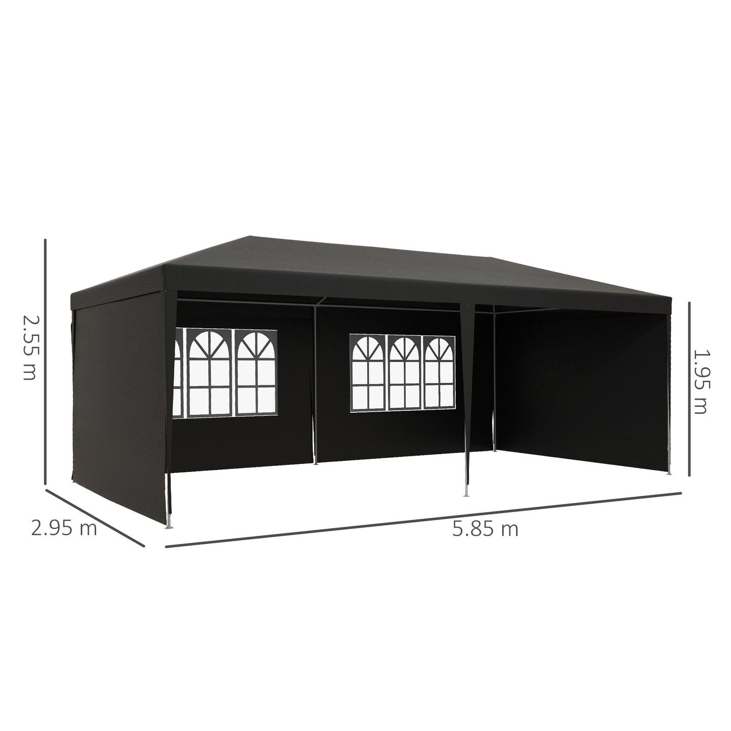 2.95 x 5.83 m Semi-Open Gazebo
