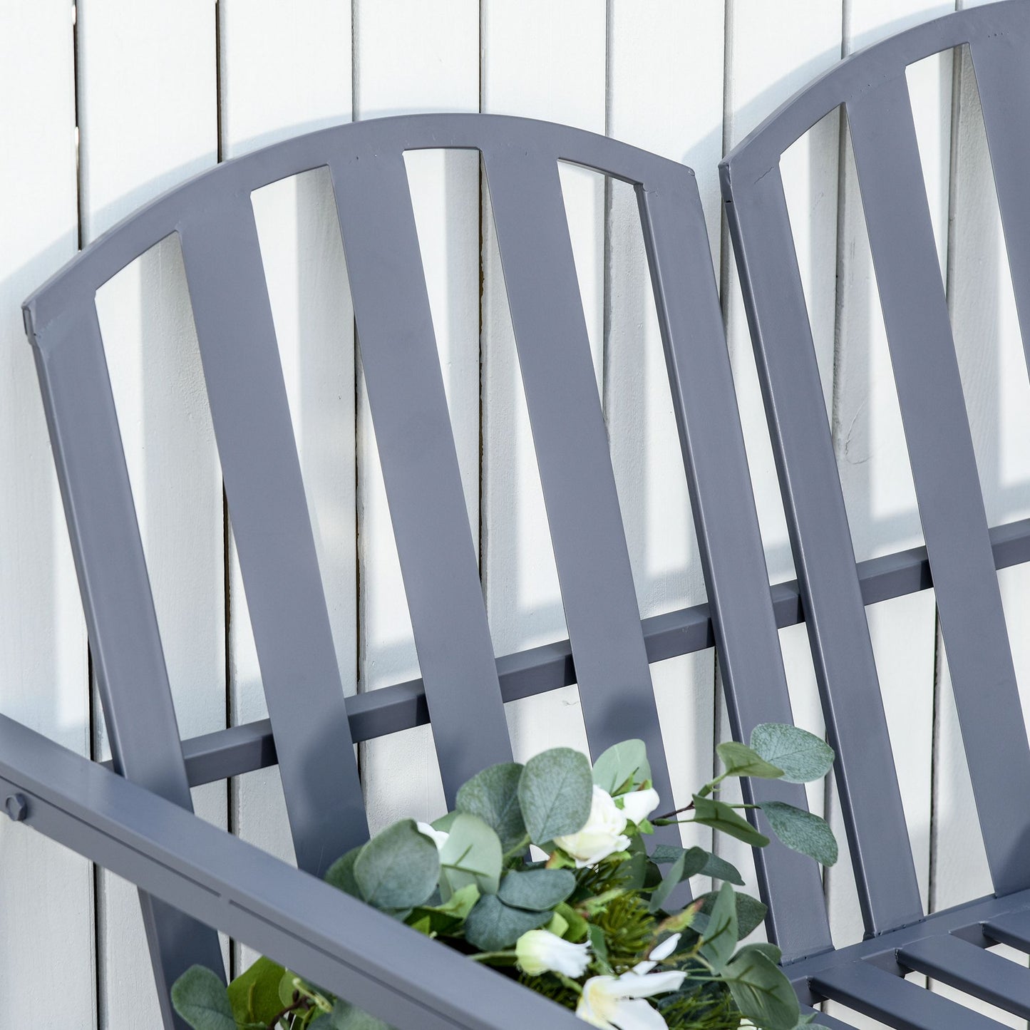 Steel Patio Garden Bench Loveseats