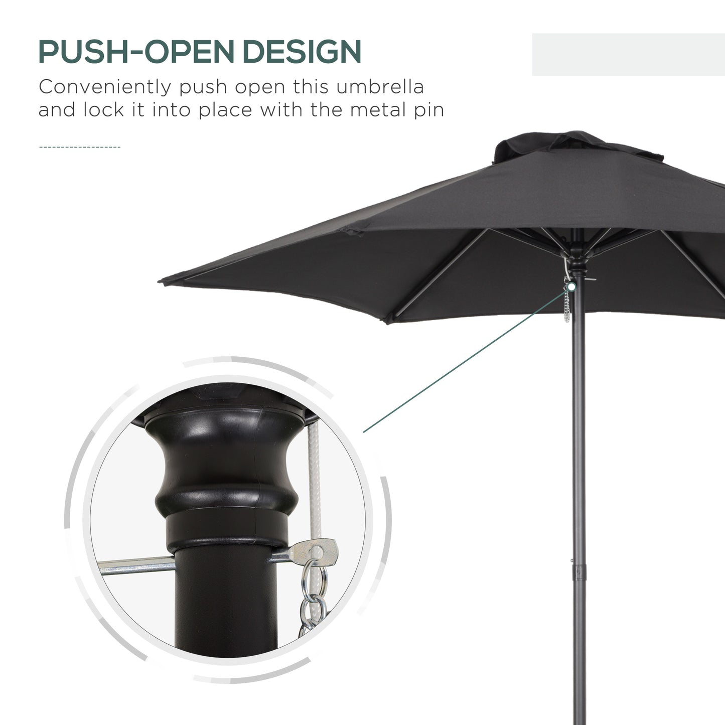 2m Garden Parasol Umbrella