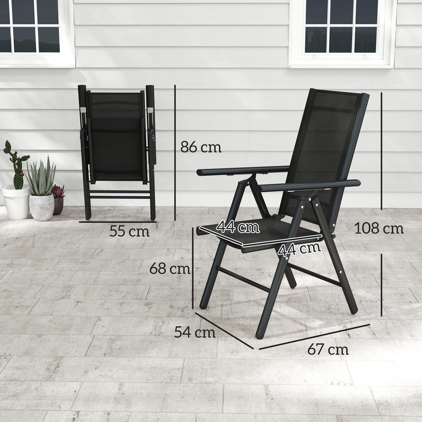 Set of 2 Folding Garden Chairs