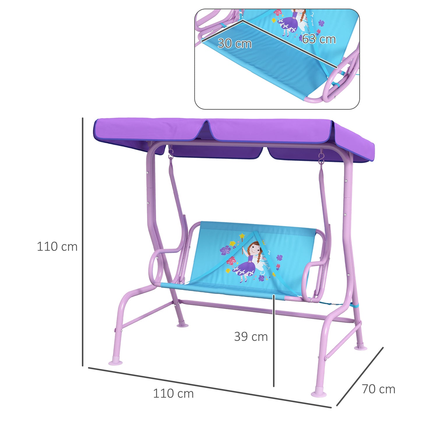 Two Seater Kids Garden Swing