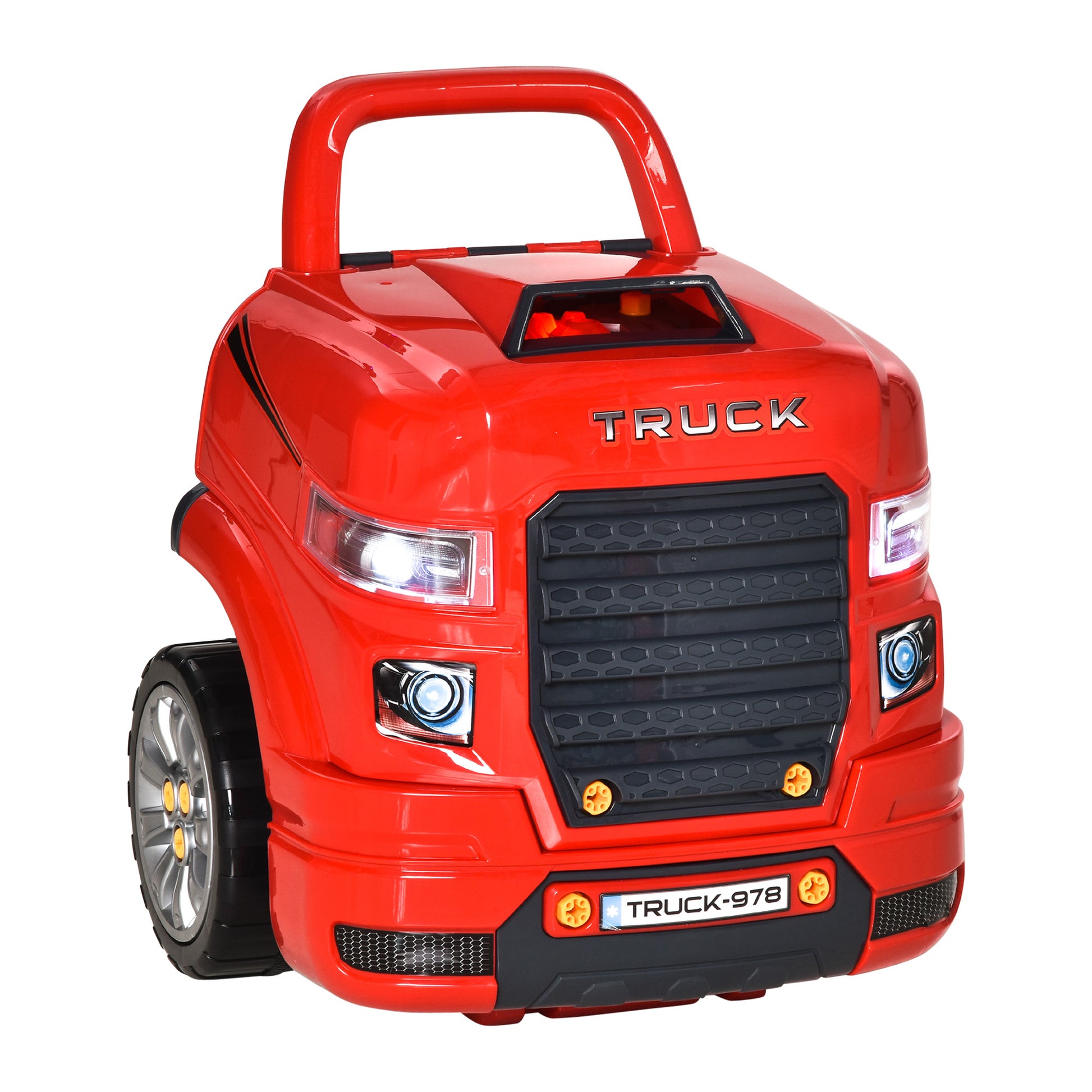 Kids Truck Engine Toy Set, Toddler Educational Car Service Station