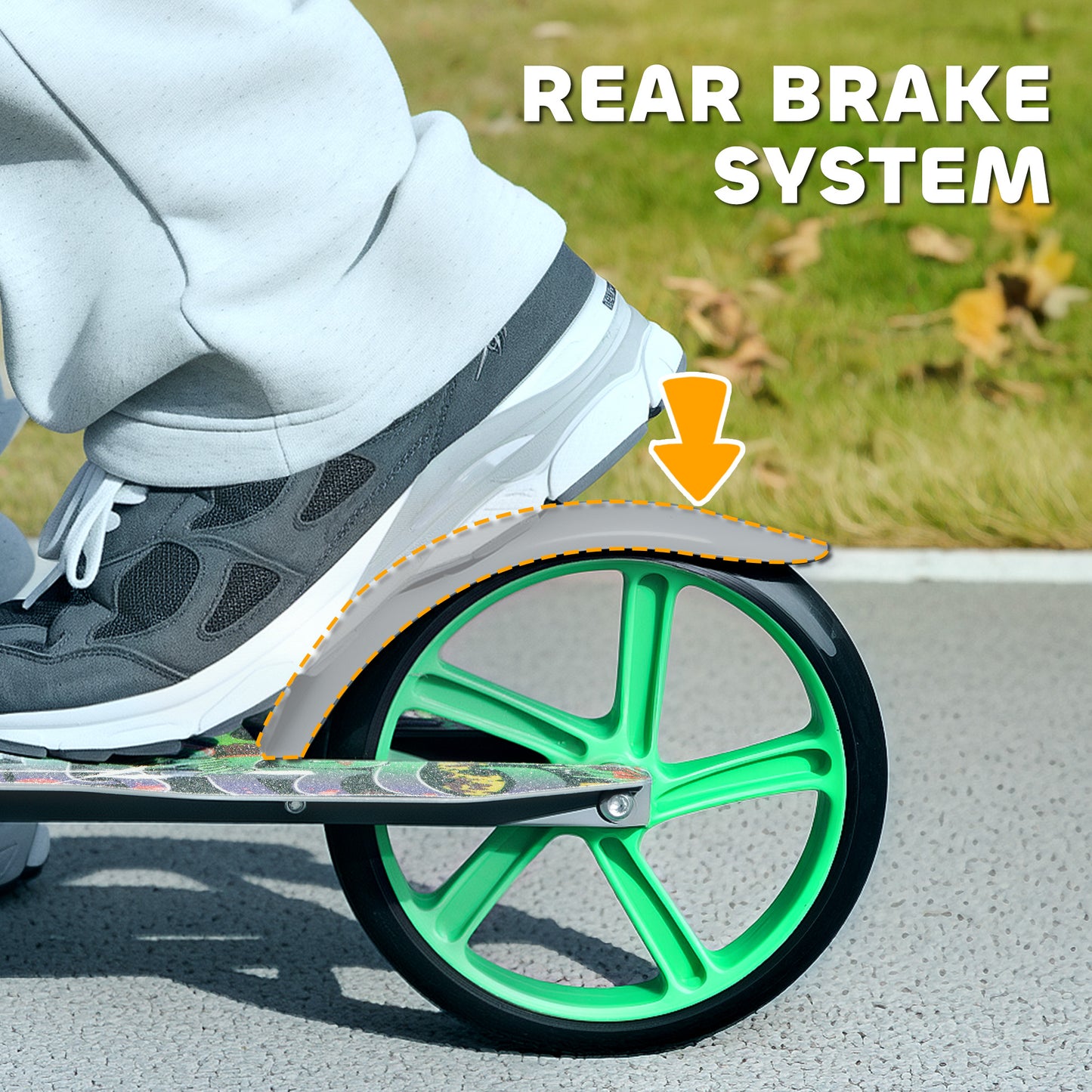 Foldable Kids Scooter with Adjustable Handlebar, 200mm Big Wheel