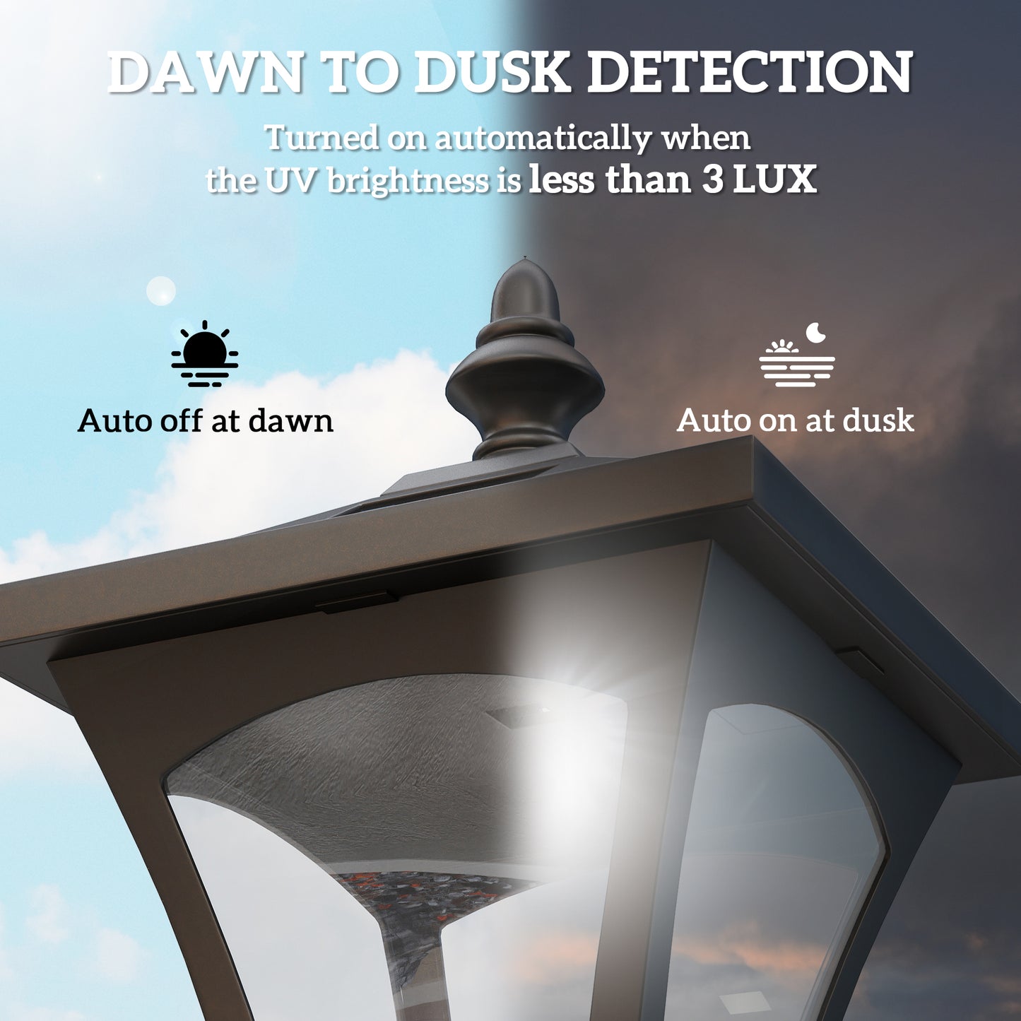 1.2m Solar Powered Outdoor Lamp Post