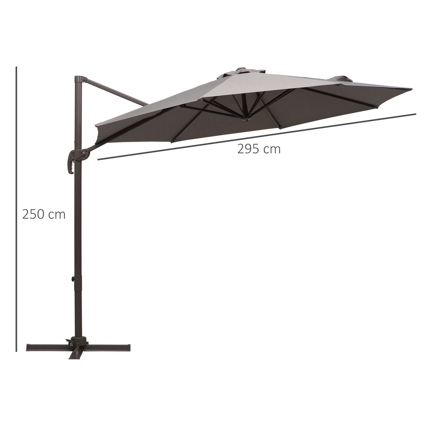 3m Cantilever Aluminium Frame Outdoor Garden Parasol