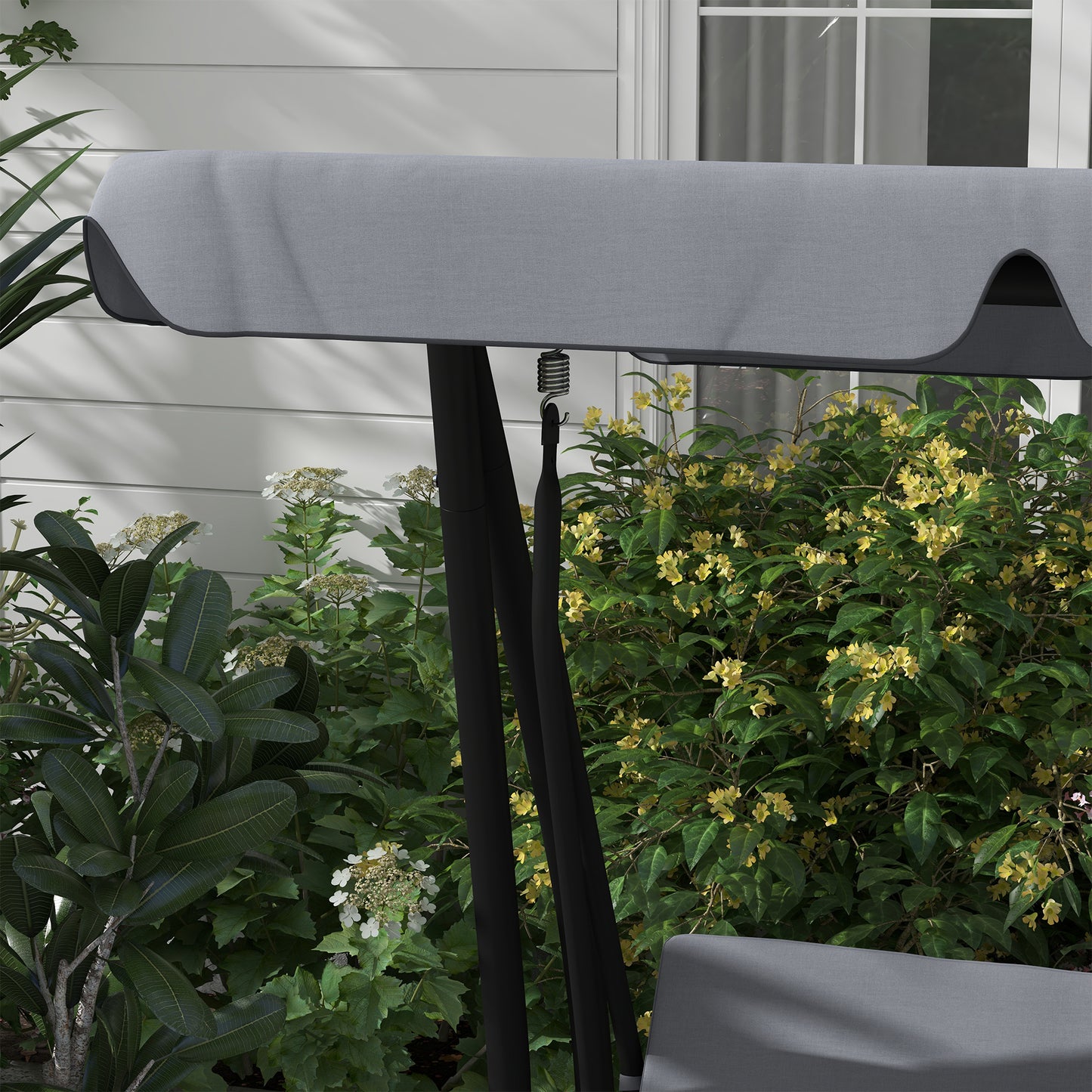 Three-Person garden Swing Chair, with Adjustable Canopy