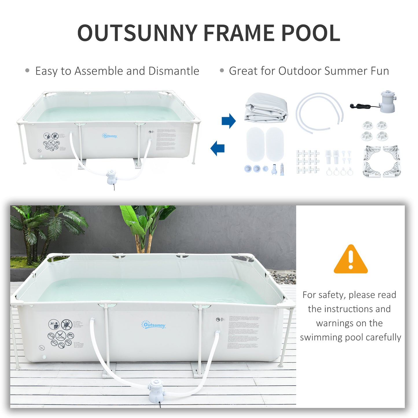 Steel Frame Pool with Filter Pump, Filter Cartridge