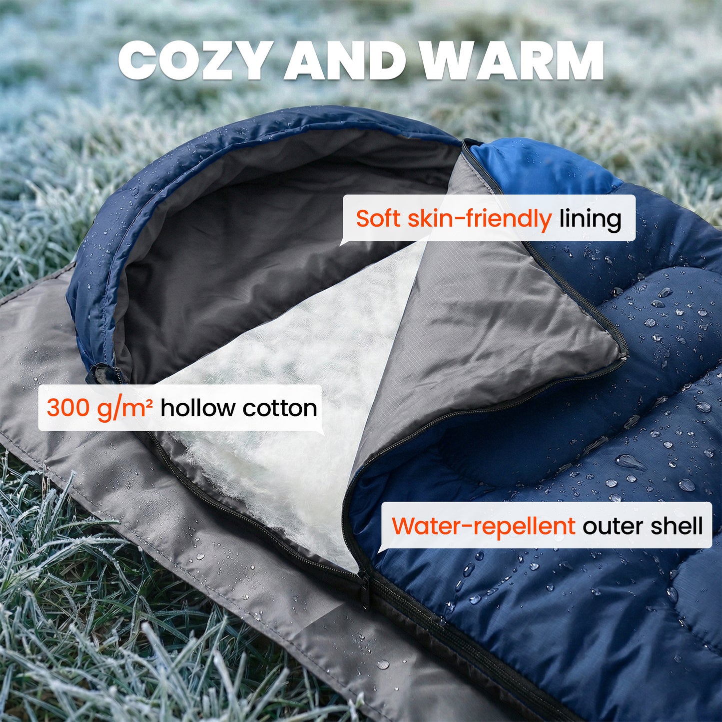 Sleeping Bag for Adults, Lightweight & Compact Sleeping Bag, 3 Seasons