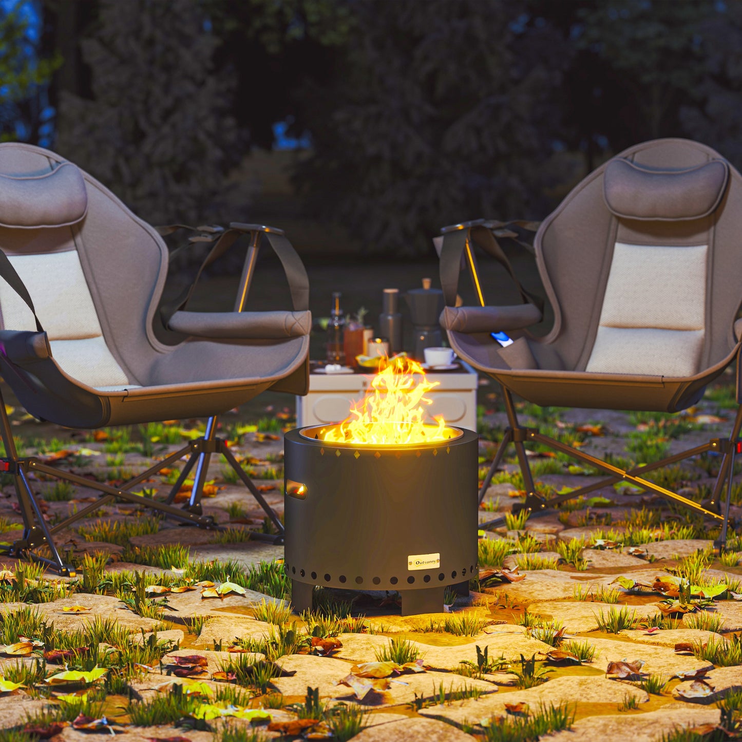 Smokeless Steel Fire Pit, with Poker