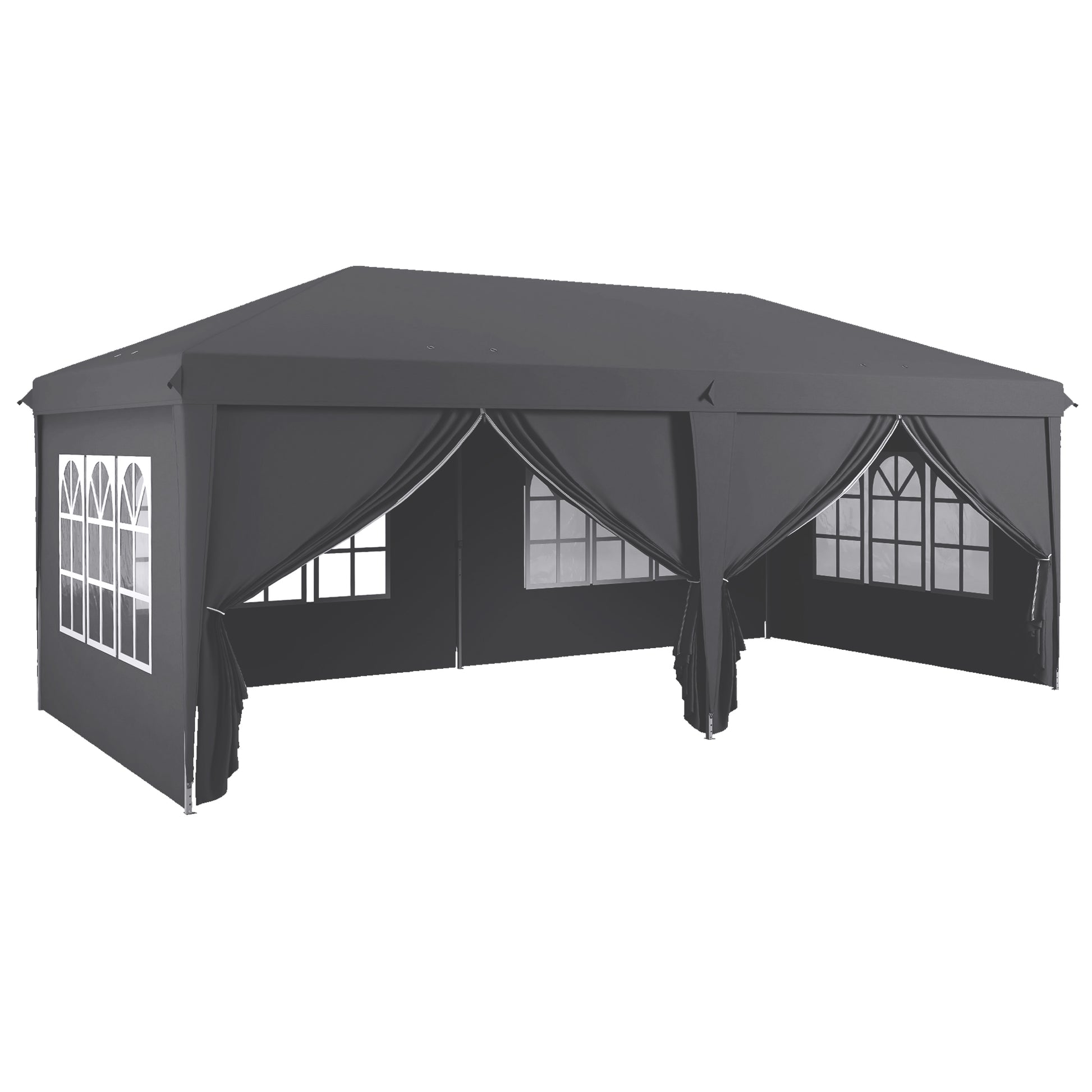Outsunny 3 x 6 m Garden Pop Up Gazebo, Wedding Party Tent Marquee
