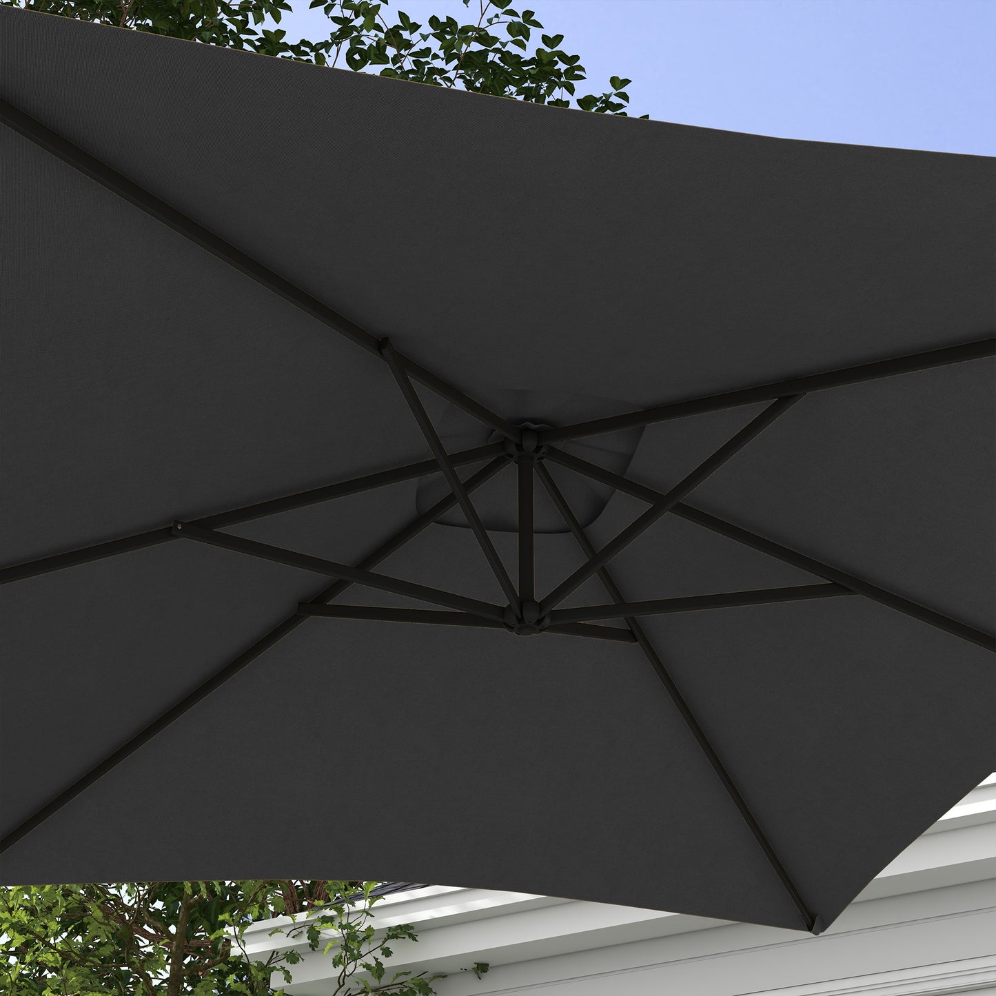 3(m) Cantilever Overhanging Parasol, with Cross Base