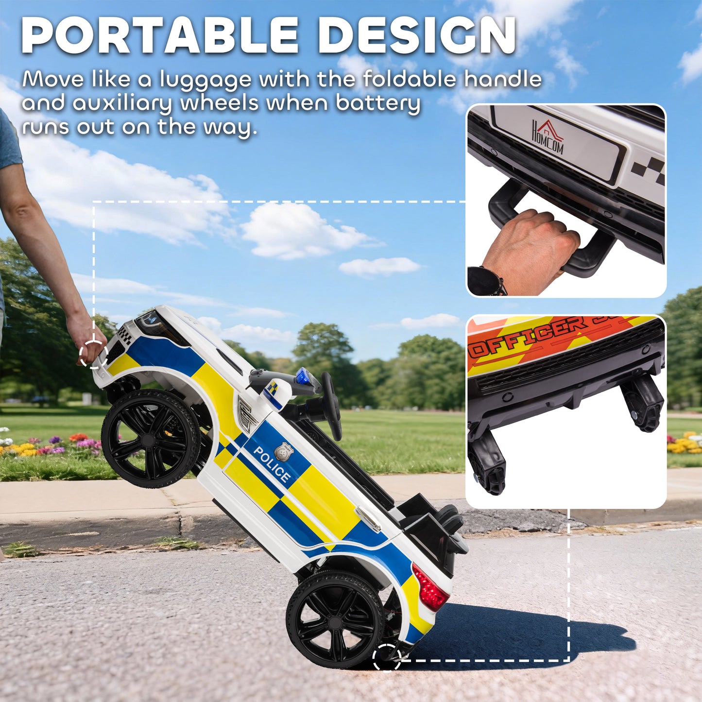 Ride on Police Kids Car 12V Electric Car for 3-6 Years