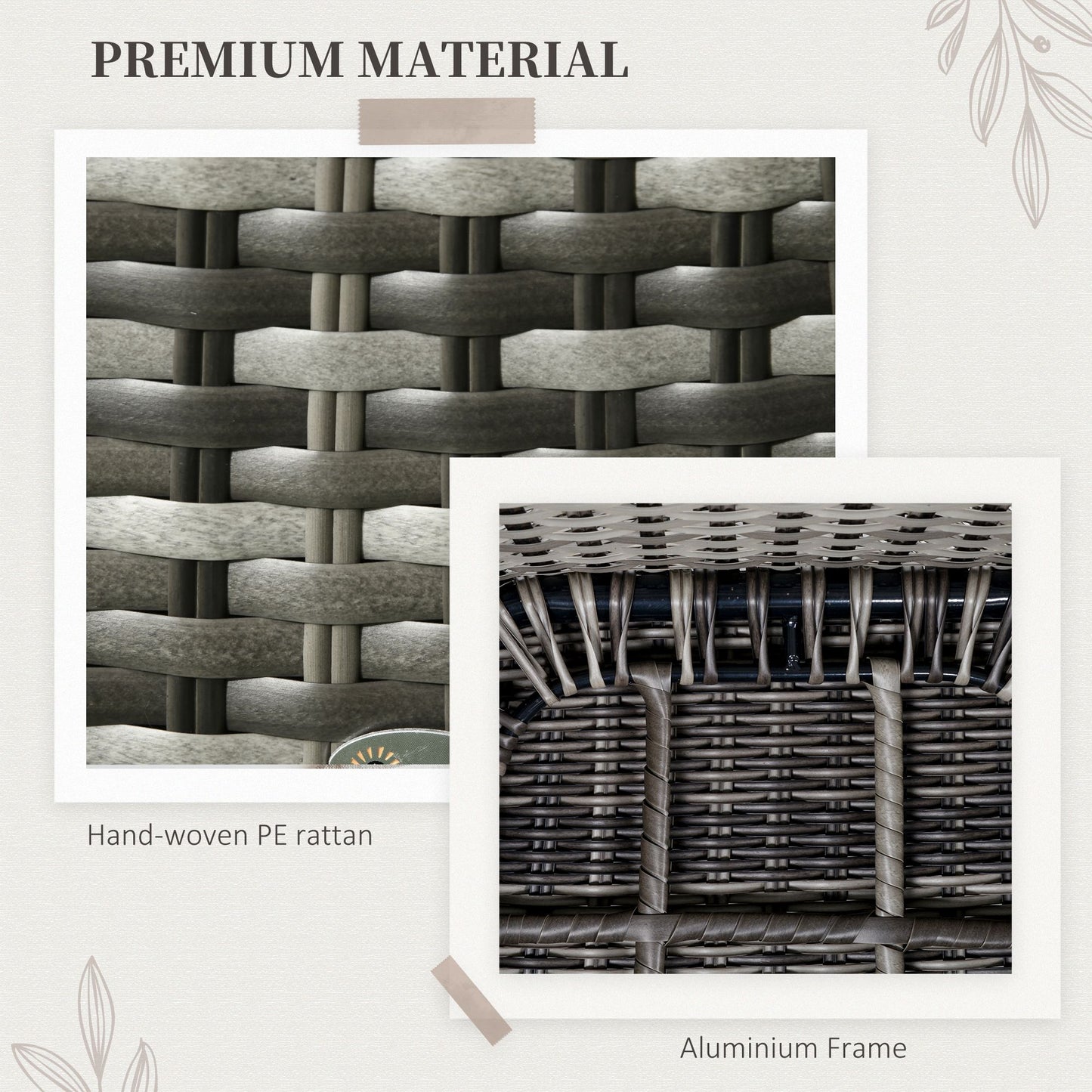 Seven-Piece Rattan Dining Set with Tempered Glass Table Top