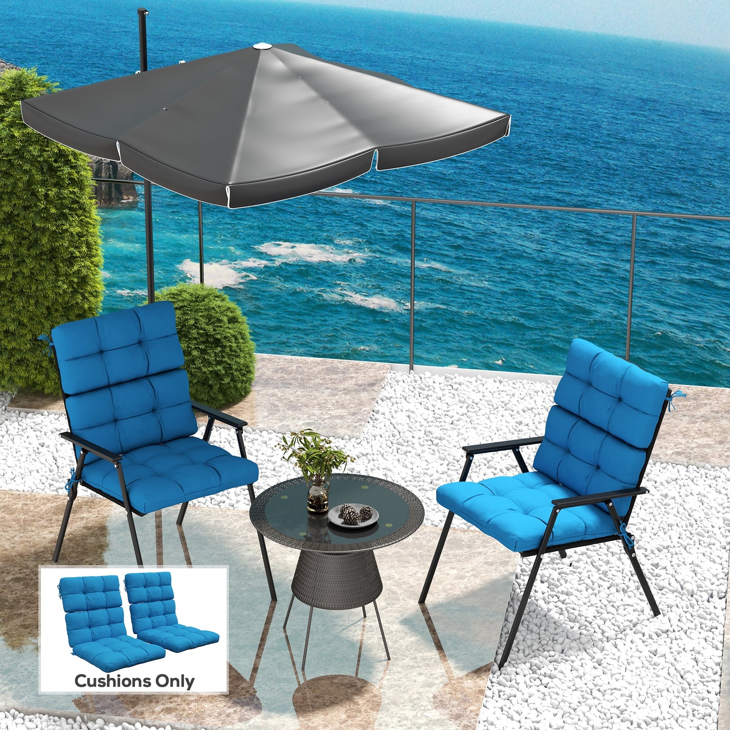 2-Piece Seat Cushion Replacement with Backrest