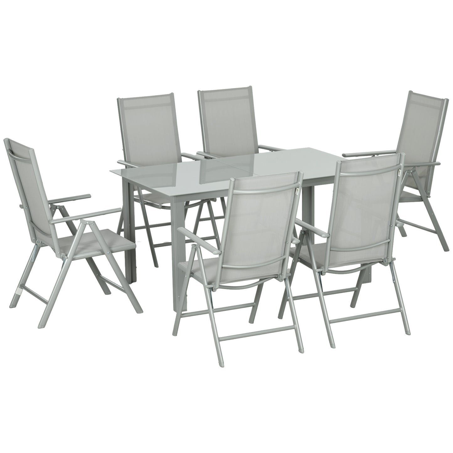 7 Piece Garden Dining Set, Outdoor Table and 6  Folding