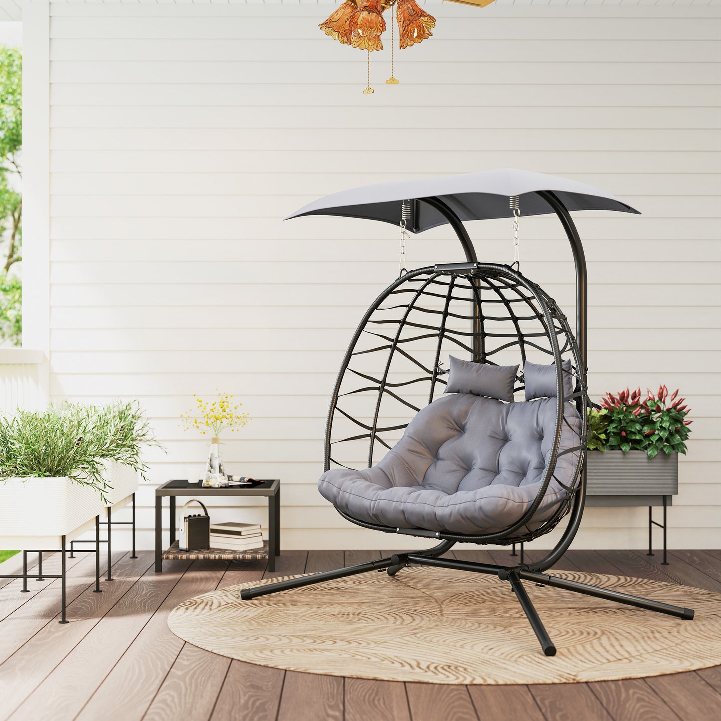 Two-Seater Rattan Egg Chair