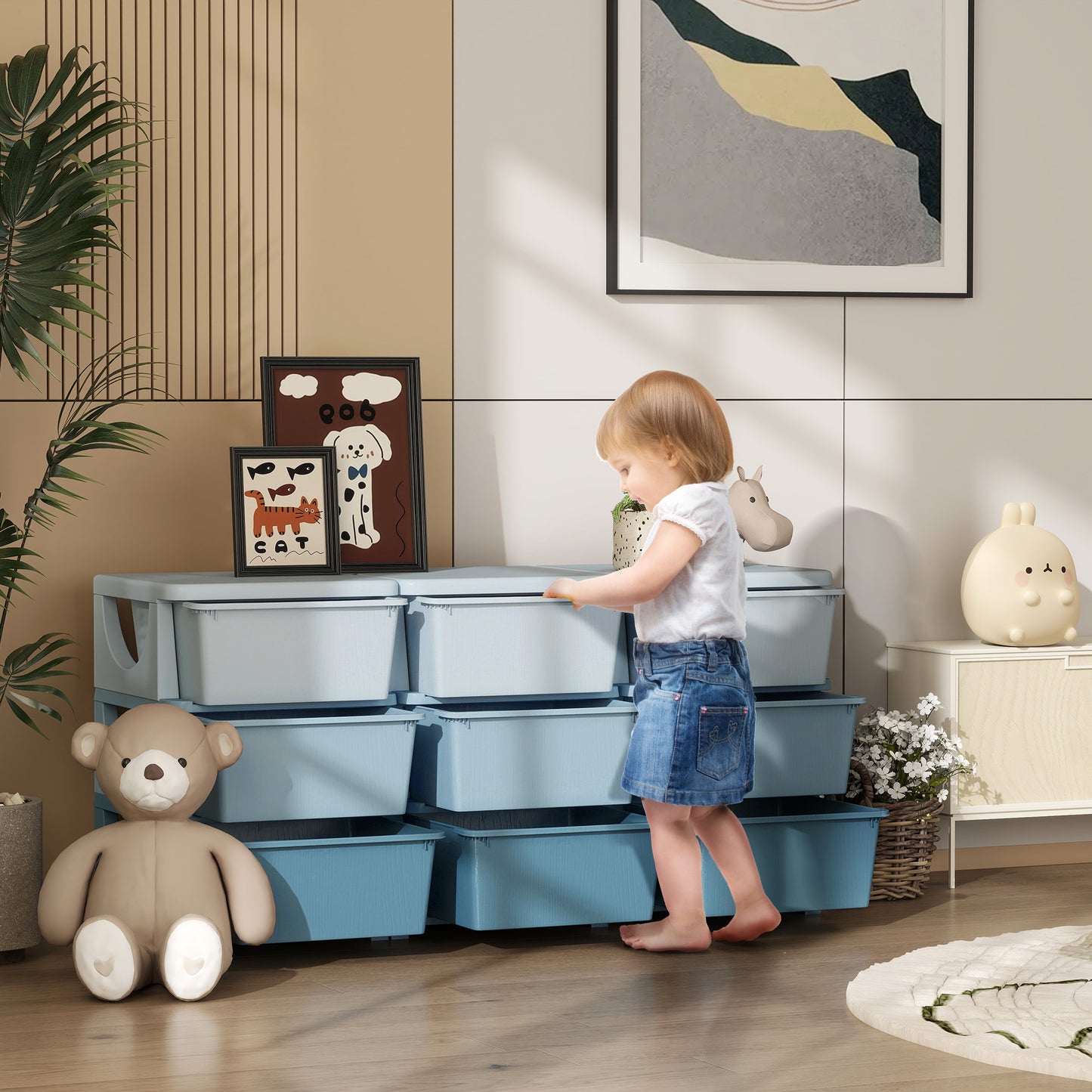 Kids Storage Unit, with Nine Drawers