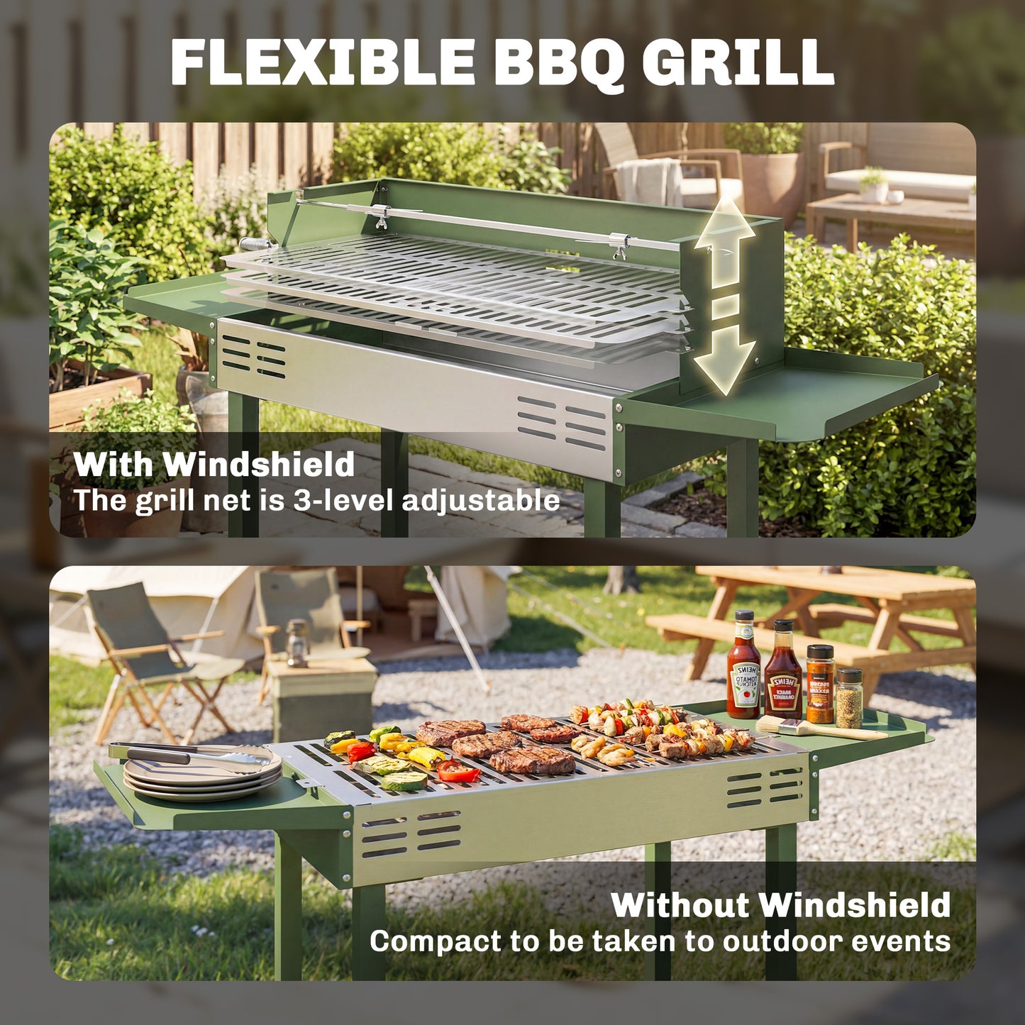 BBQ Rotisserie Grill Roaster Charcoal Spit Roasting Machine
