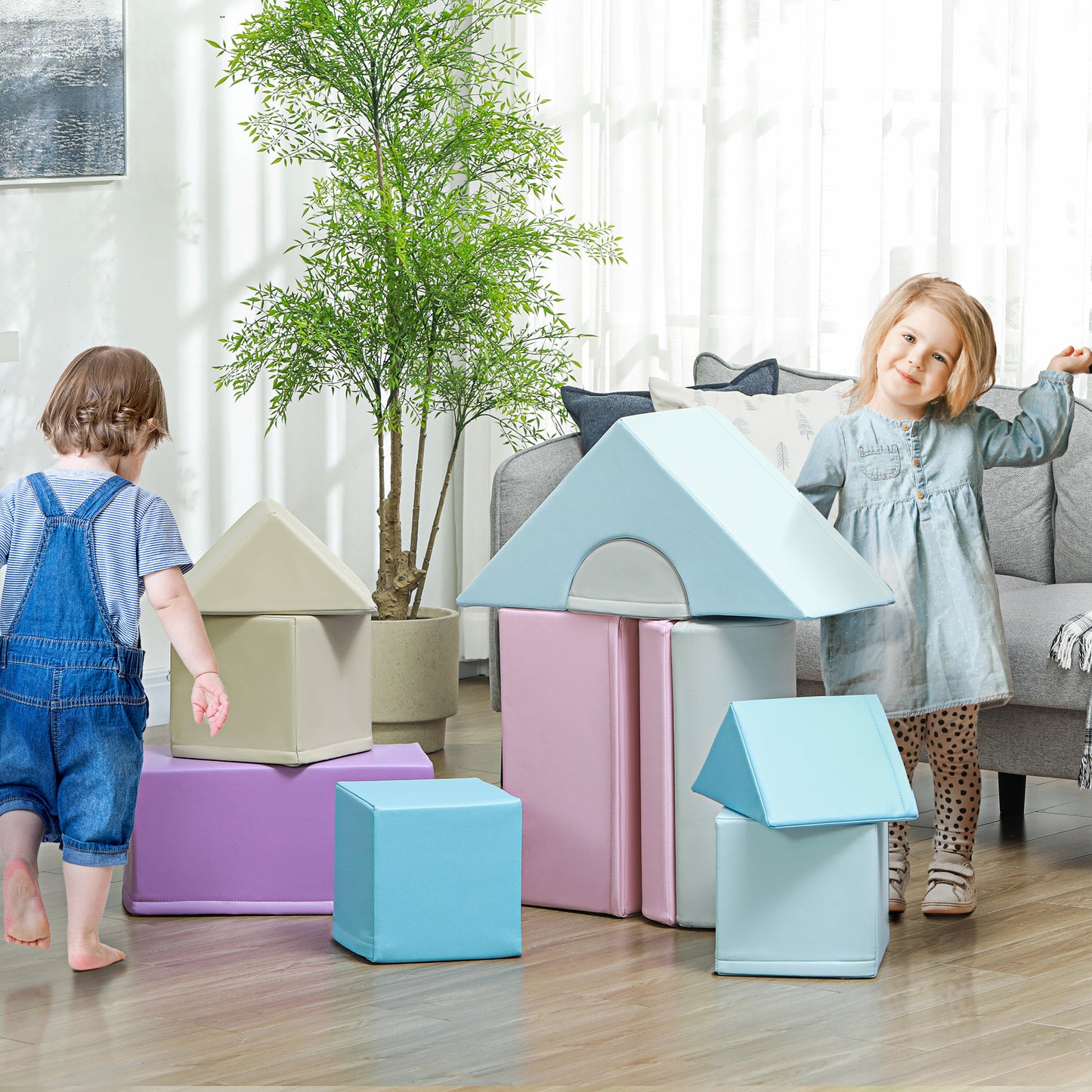 11-Piece Kids Soft Play Set, Foam Block, Toys for Climbing, Crawling