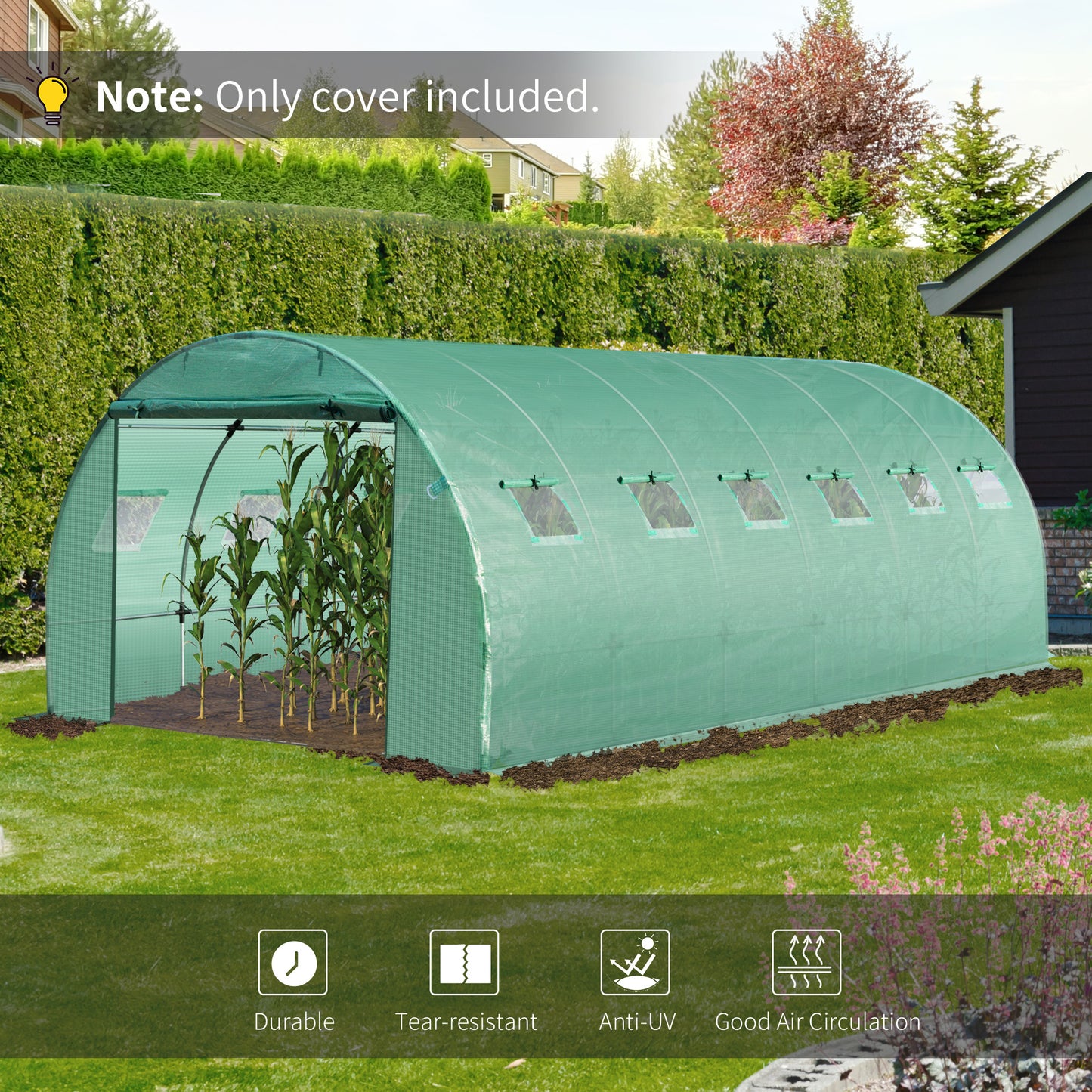6 x 3 x 2m Greenhouse Replacement Cover ONLY Winter Garden Plant PE