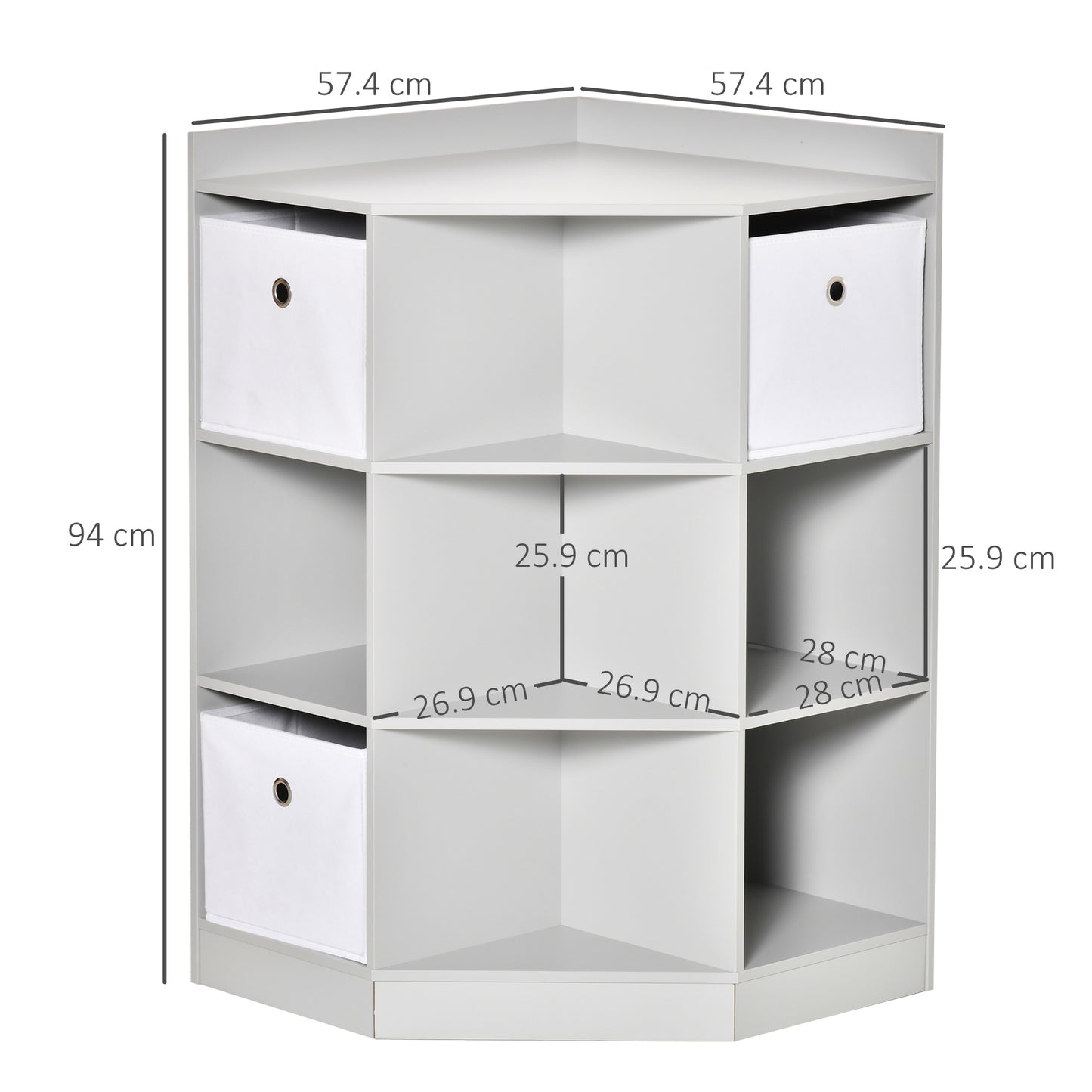 Kids Bookcase, 3 Tier Toy Organiser Storage Unit BookShelf