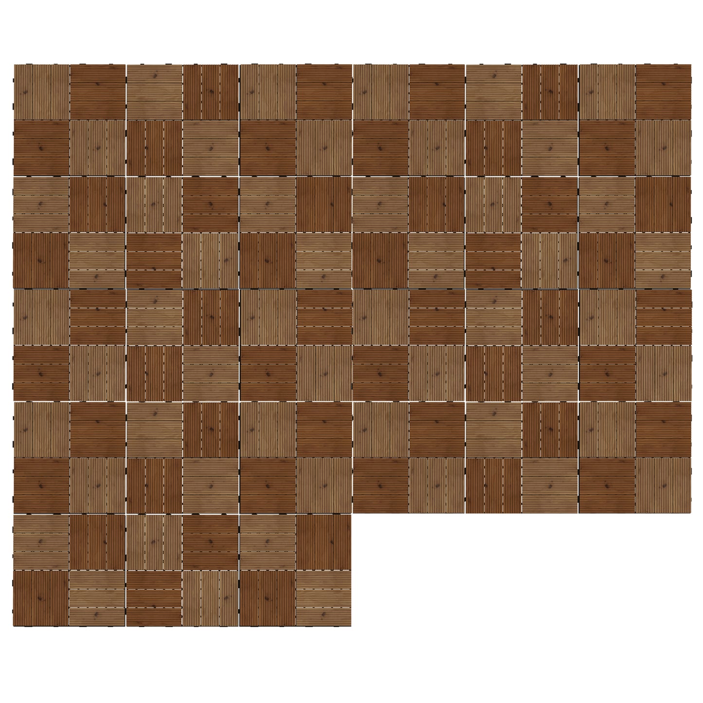 27 Pcs Wooden Interlocking Decking Tiles (2)