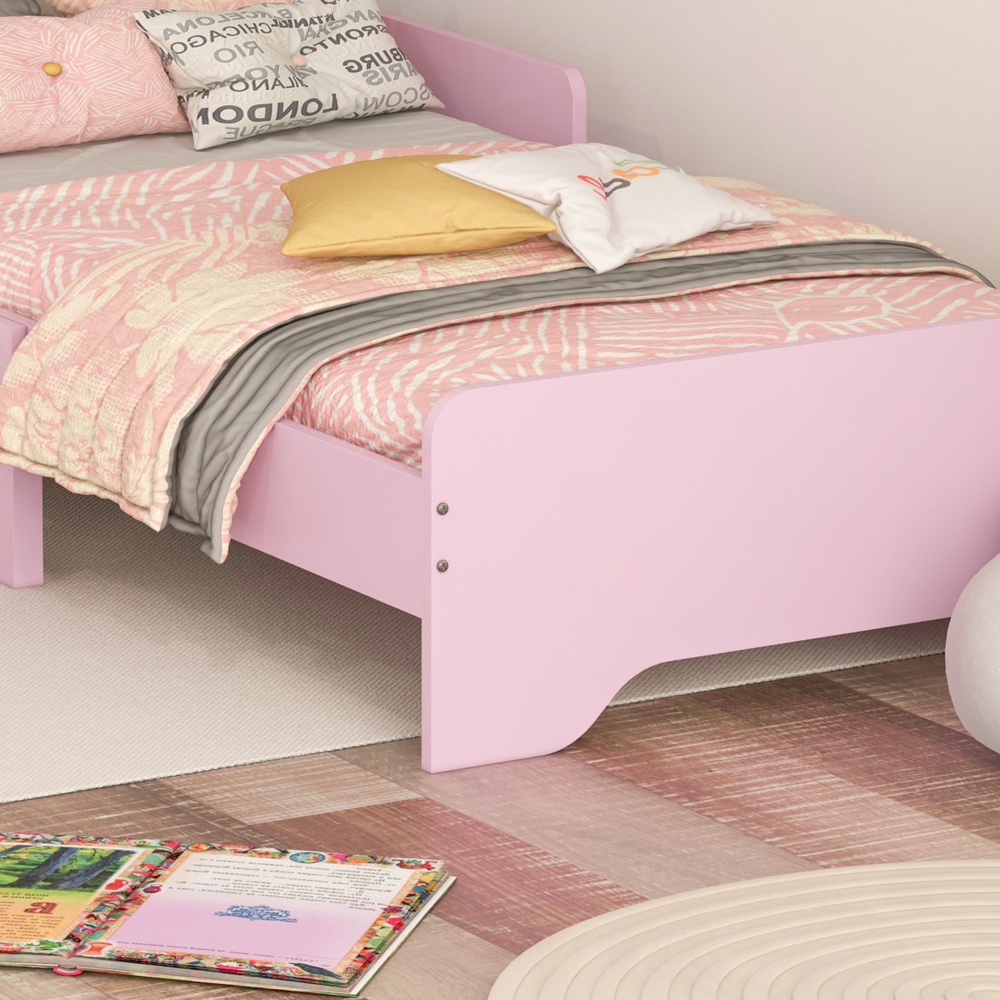 Wooden Kids Bedroom Furniture Set with Kids Dressing Table, Stool (2)