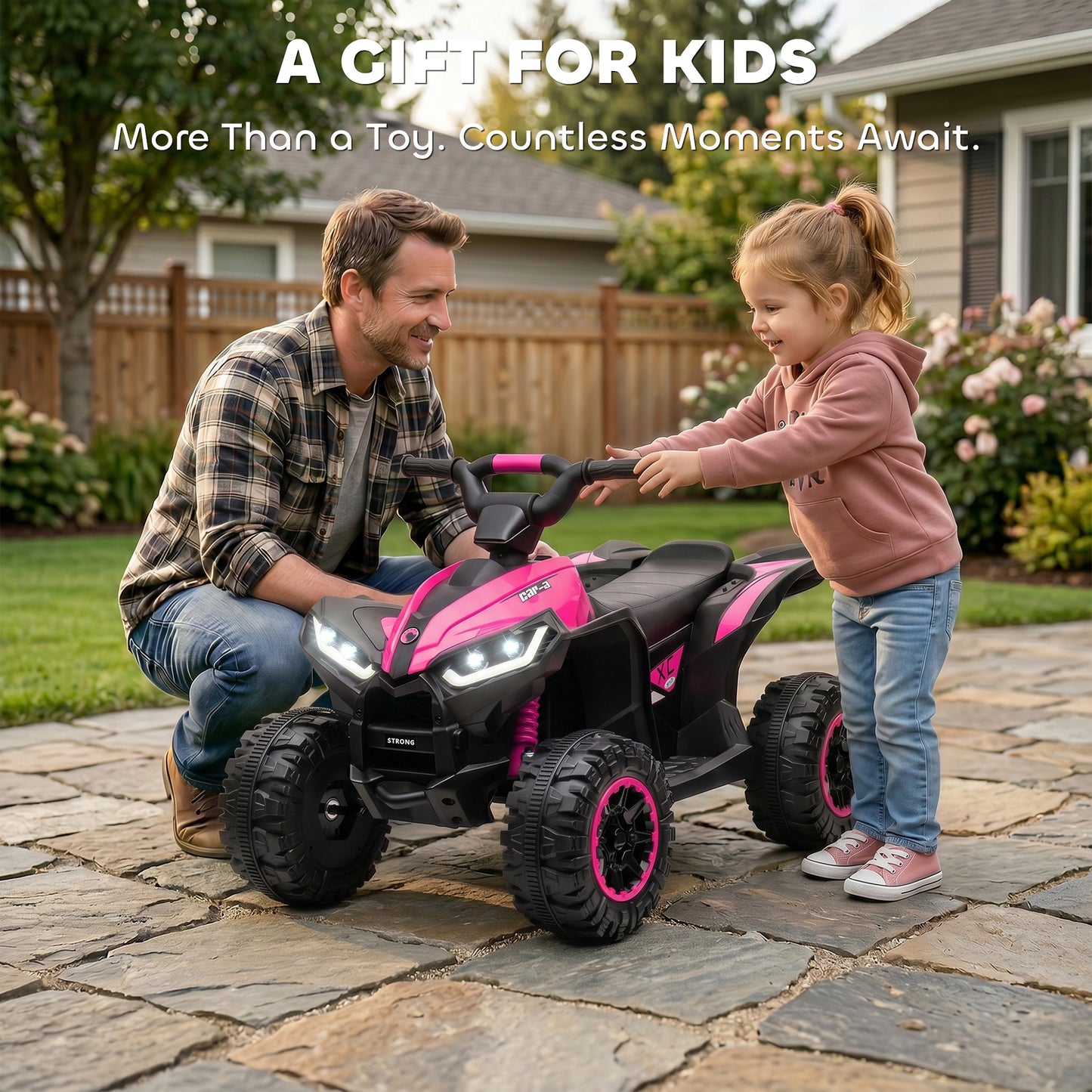 12V Ride-On Quad Bike w/ Music, Horn, for Ages 3-5 Years