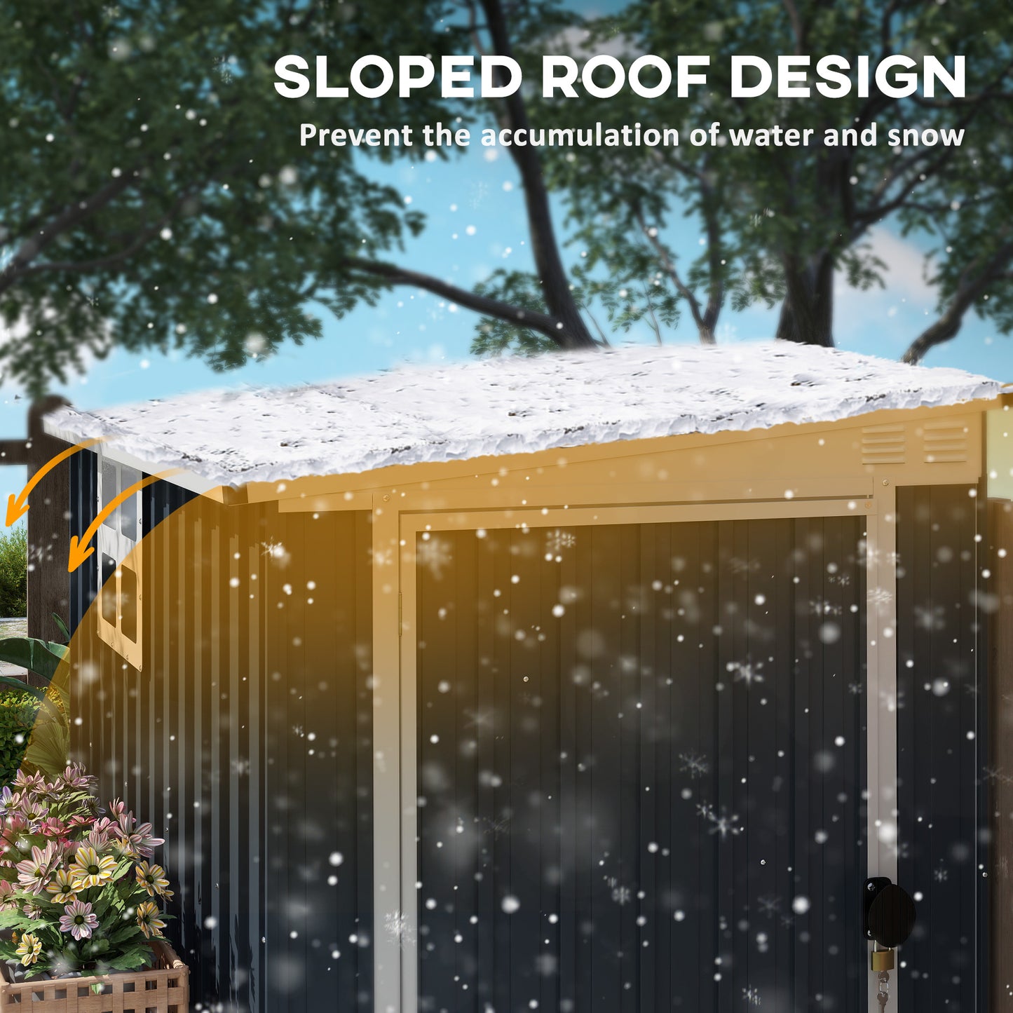 4 x 6ft Garden Metal Shed, Outdoor Storage Shed with Window