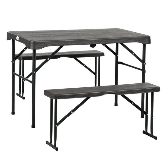 Folding Picnic Table with 2 Benches