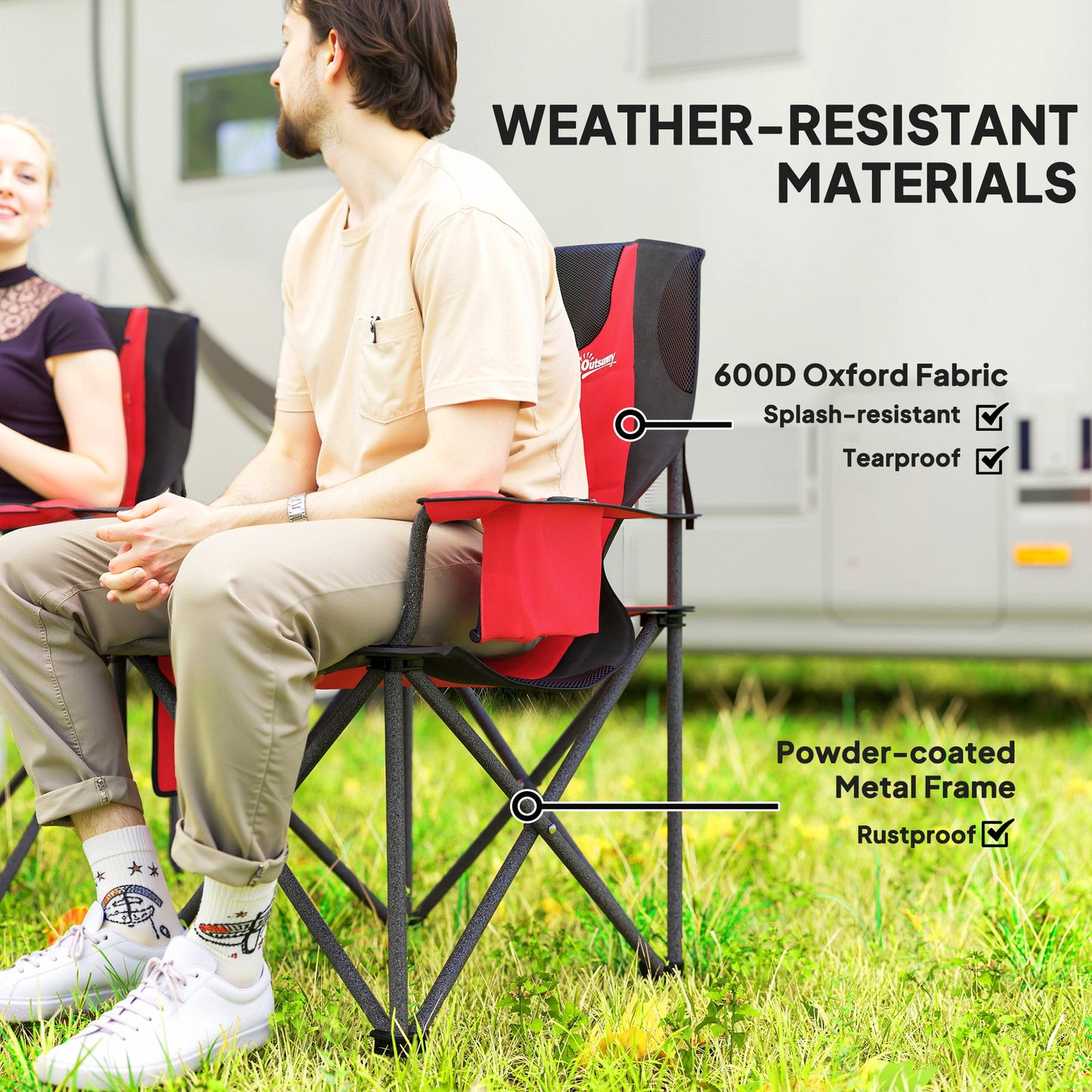 Set of 2 Folding Camping Chairs