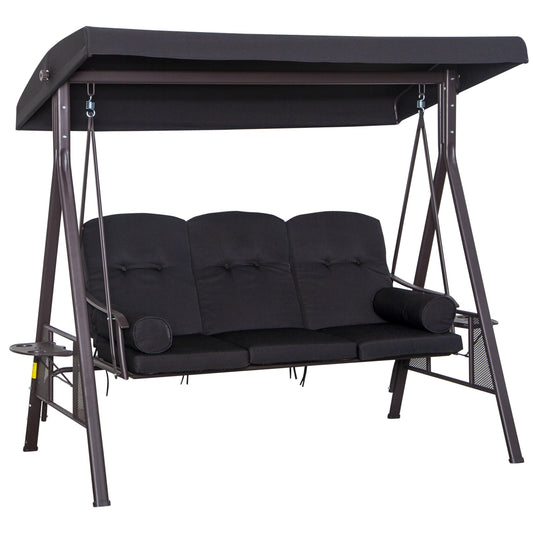 3 Seater Swing Chair Hammock Chair with Adjustable Canopy