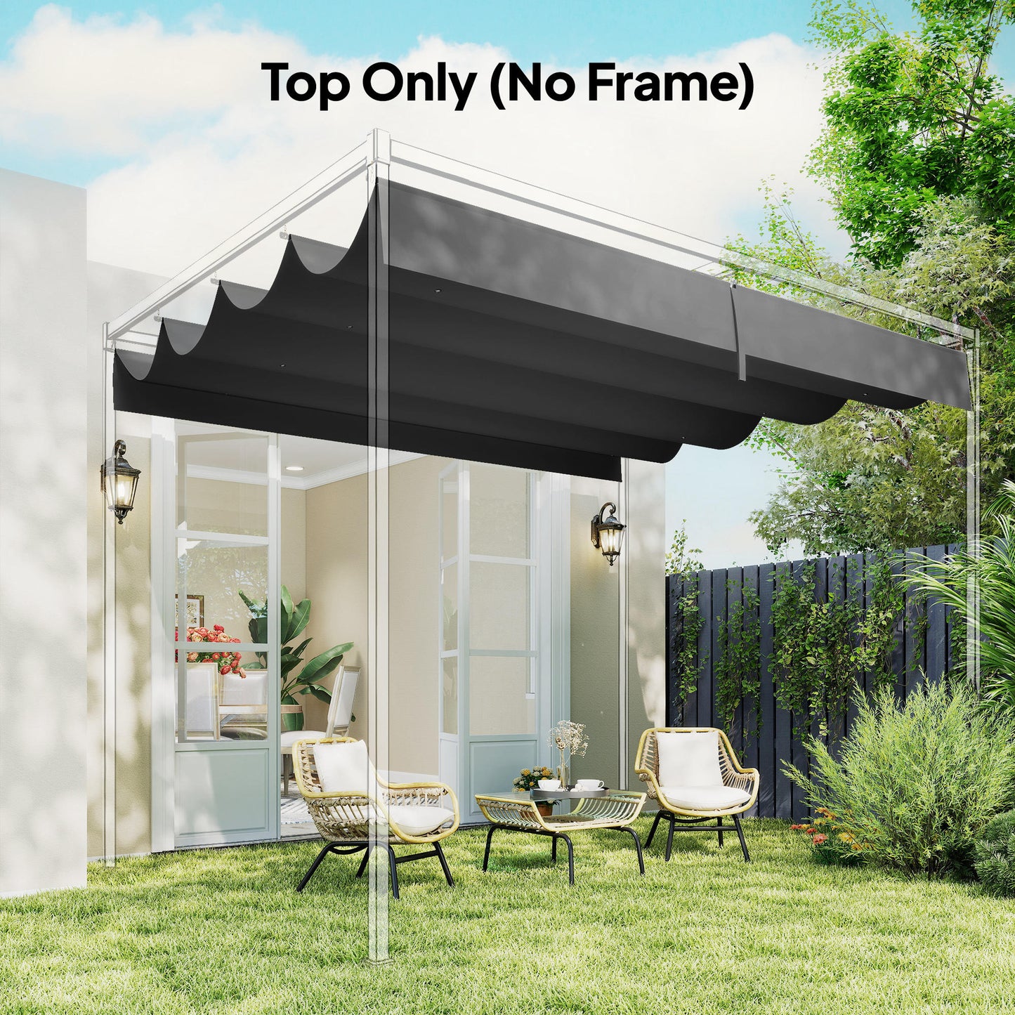 Retractable Pergola Canopy Only, 3.92 x 3.5 m