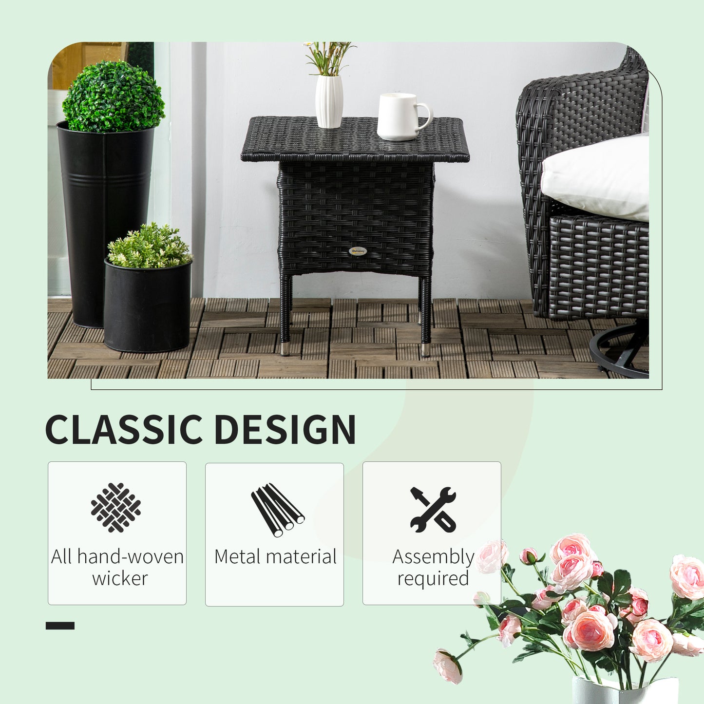Rattan Side Table, Outdoor Coffee Table (1)