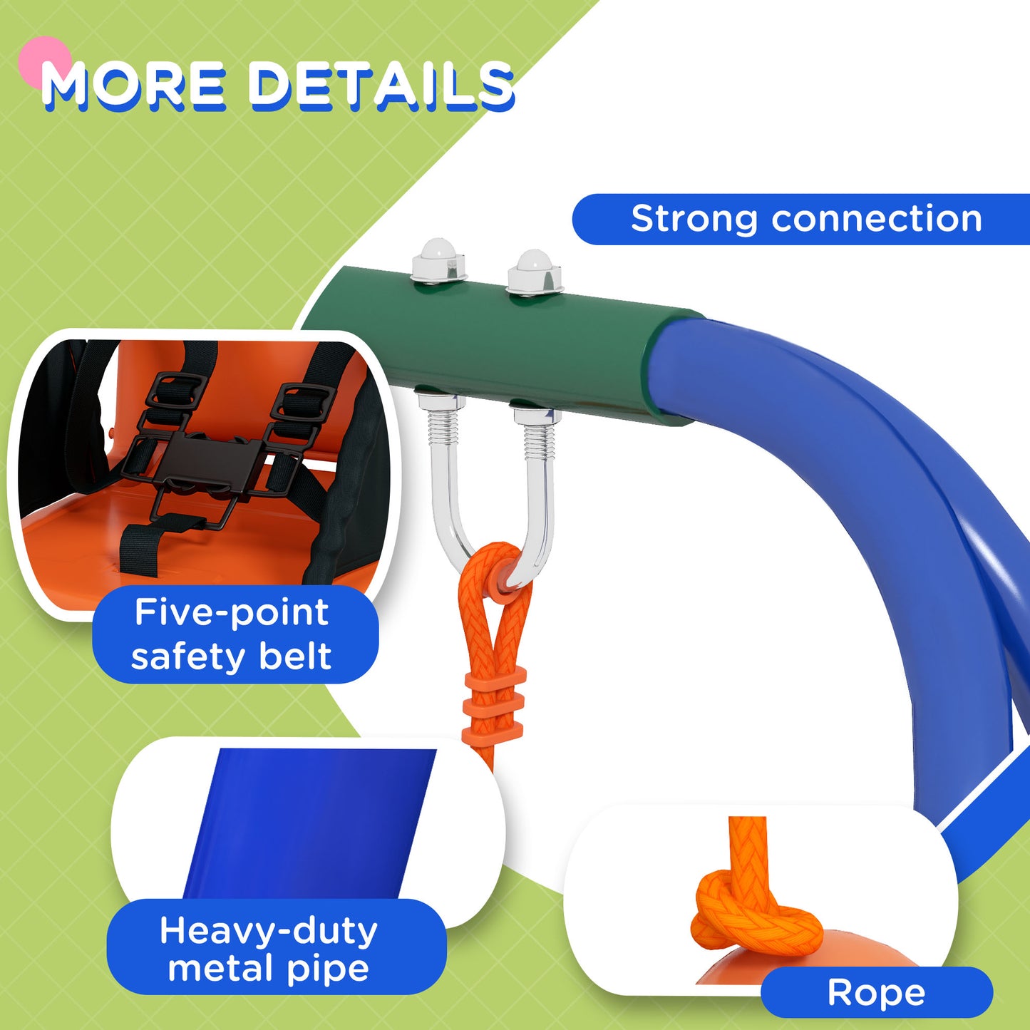 Two-In-One Toddler Garden Swing, with Comfortable Seat