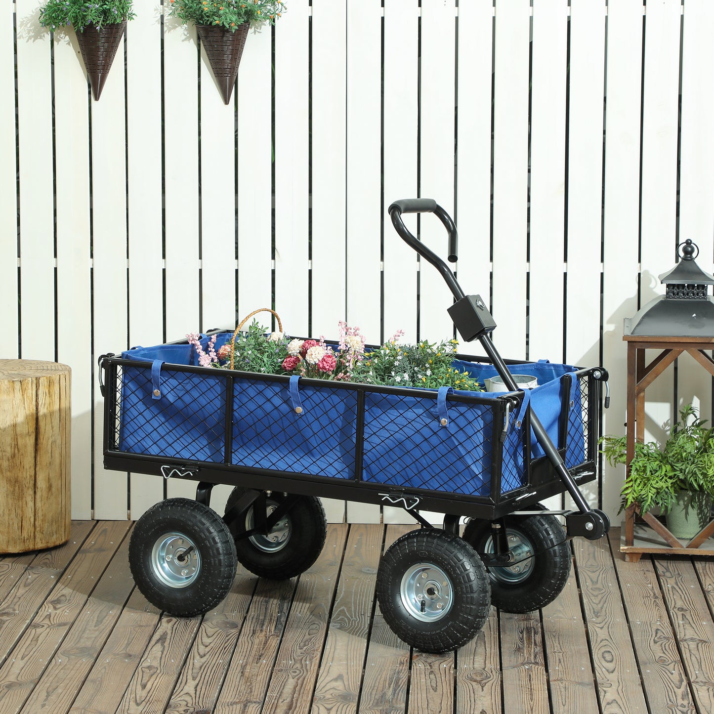114L Steel Frame Garden Cart Trolley
