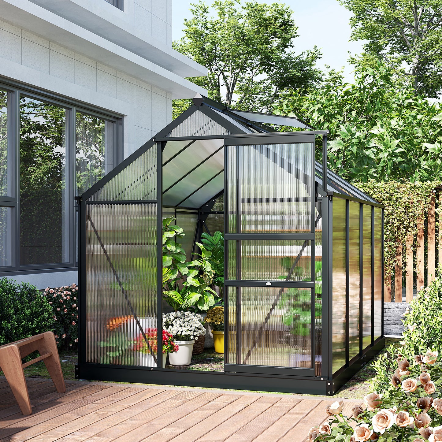 6 x 8ft Polycarbonate Greenhouse (1)