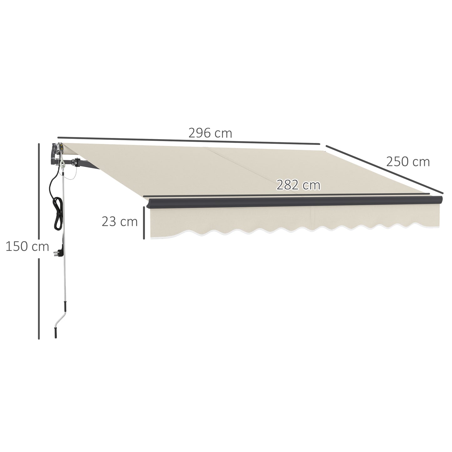 2.5 x 2m Electric Awning with Remote Controller (1)