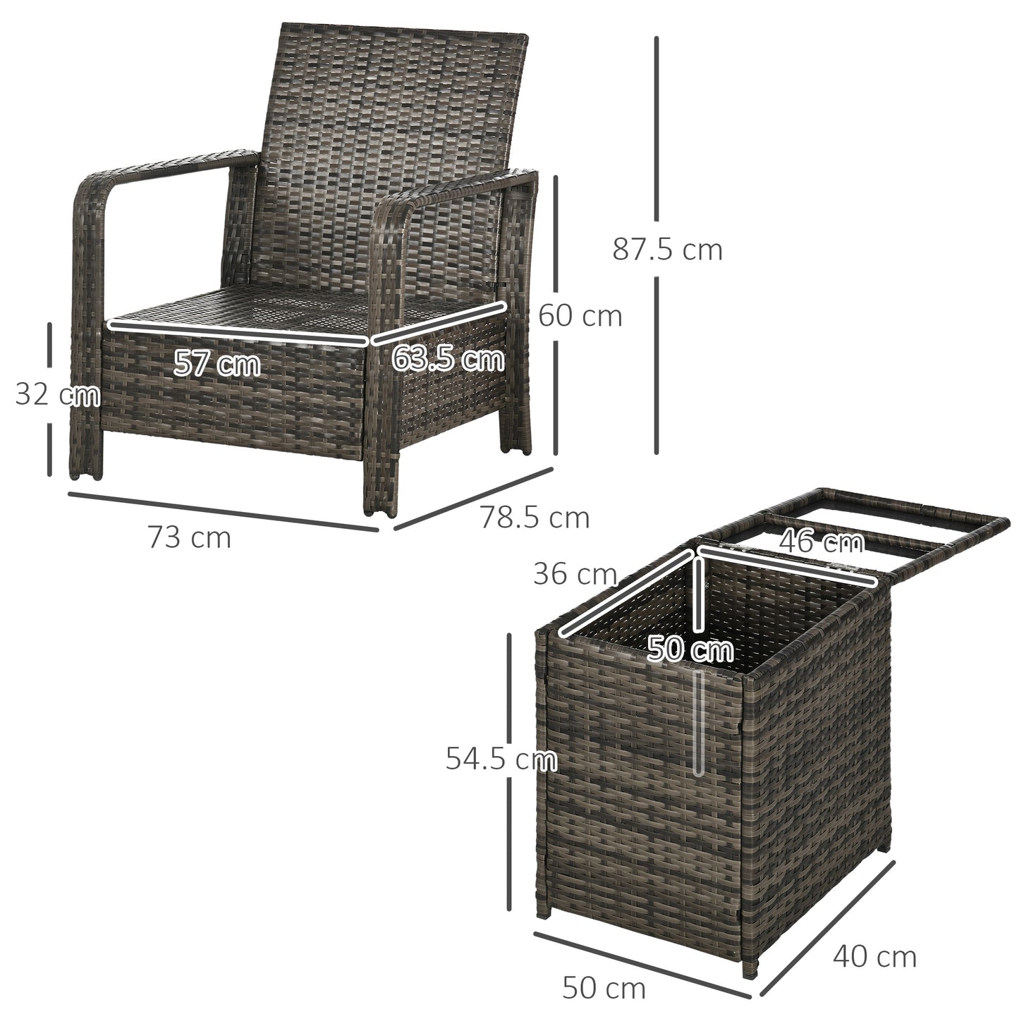 3 Pieces Rattan Bistro Set (2)