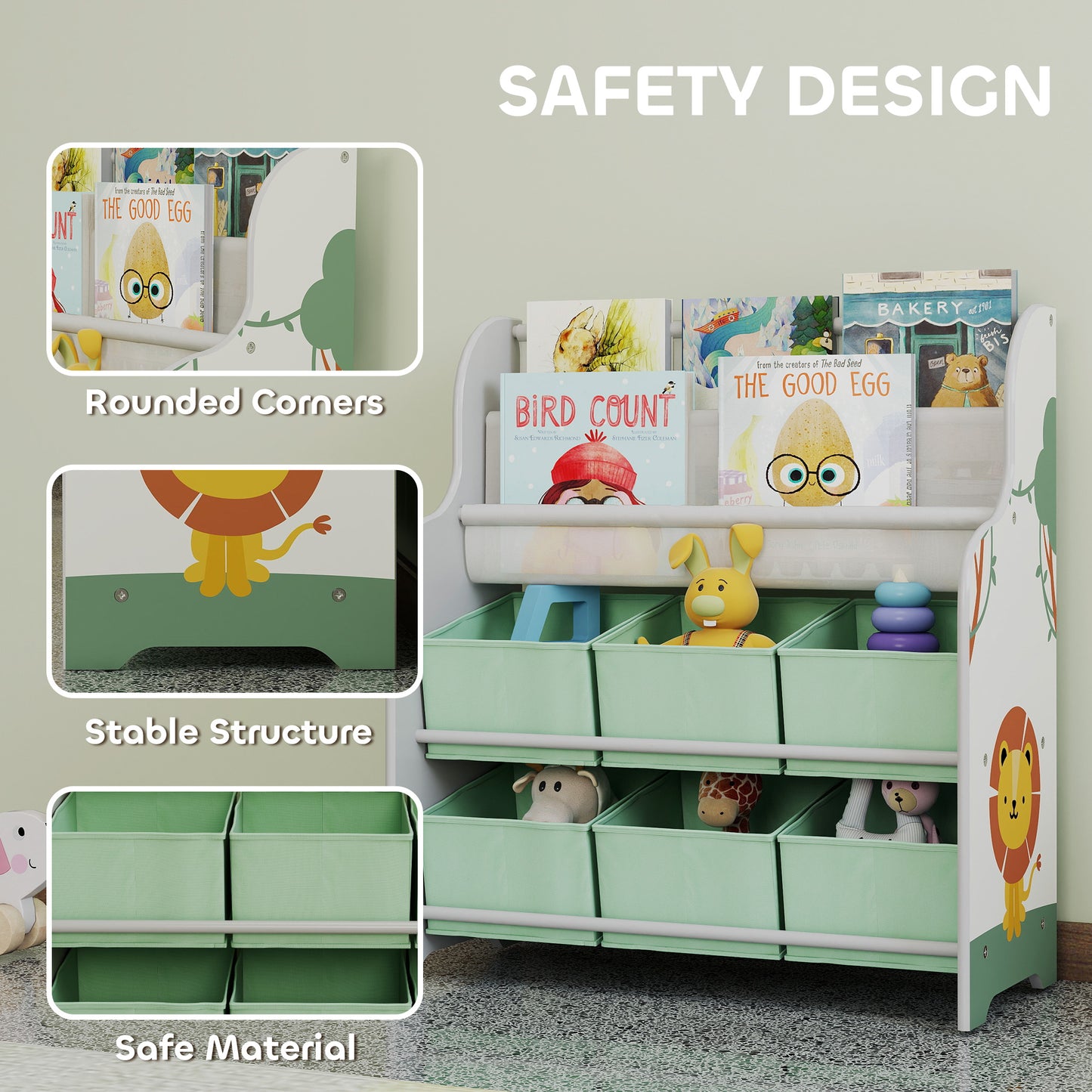 Kids Storage Unit, Toy Organiser with 6 Fabric Drawers