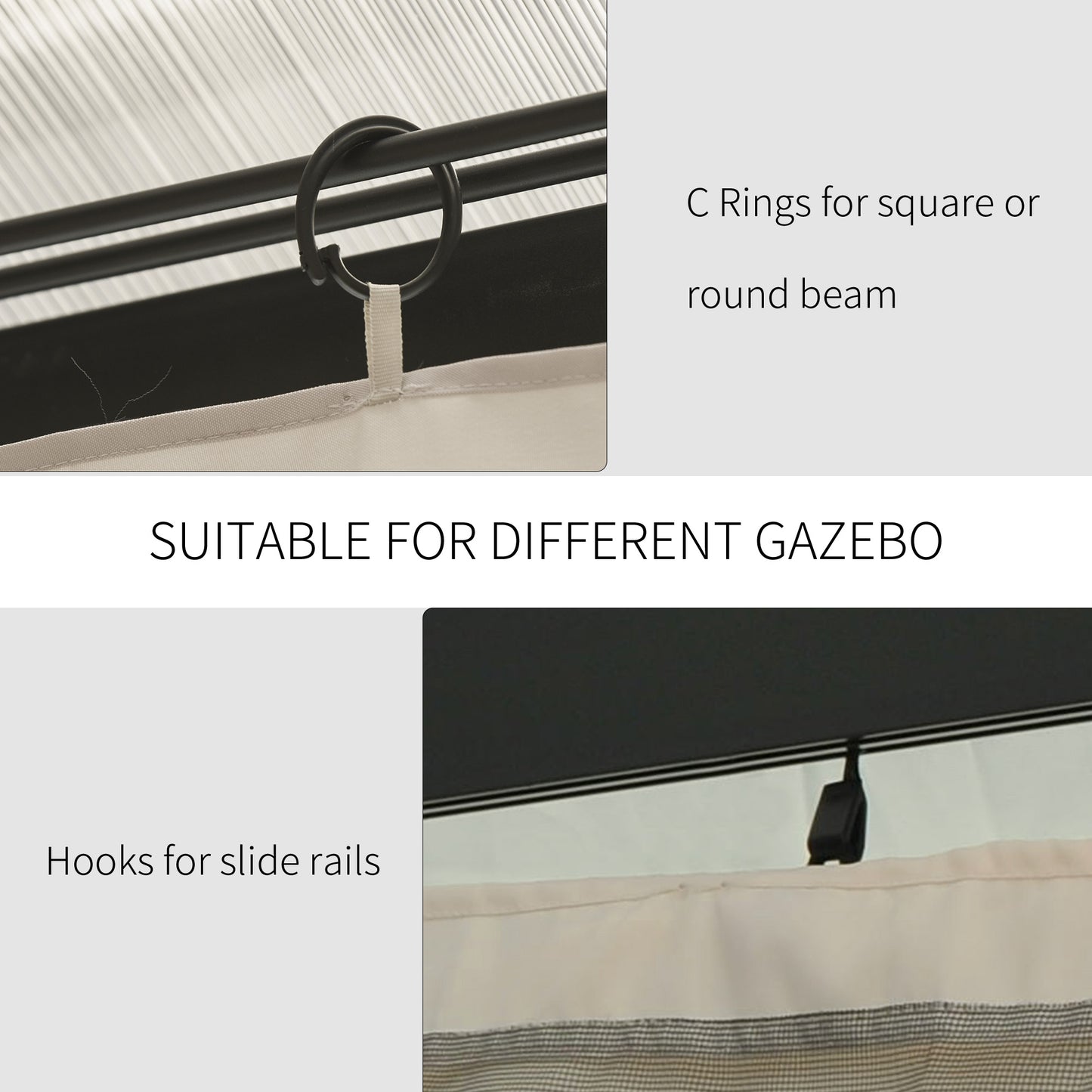 Replacement Gazebo Curtains, 4-Panel Gazebo Side Panels Only