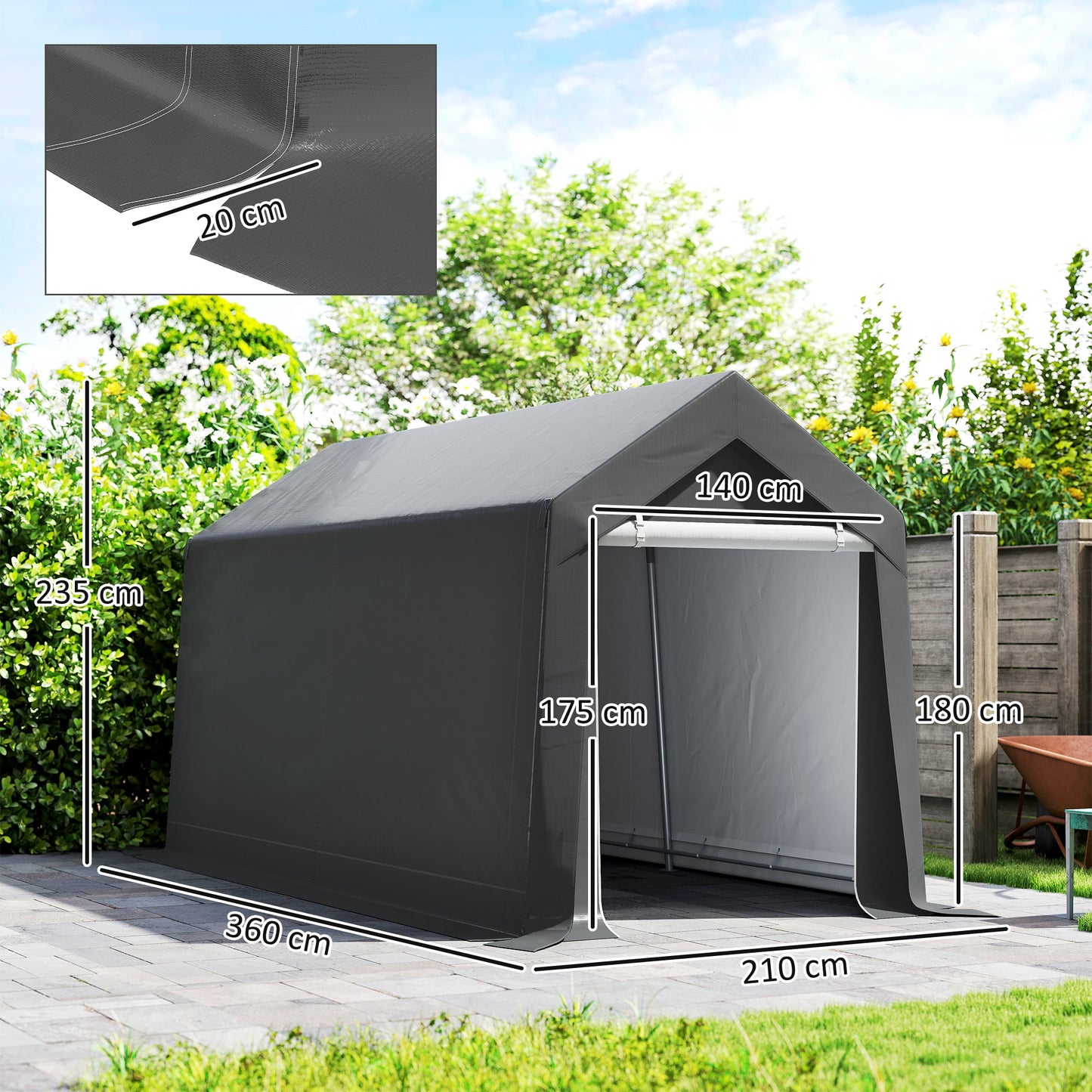 3.6 x 2.1m Portable Outdoor Shed, with Window (1)