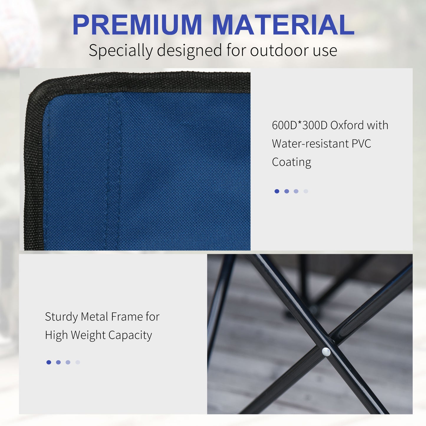 6 Seater Folding Camping Chair with Cup Holder & Carry Bag