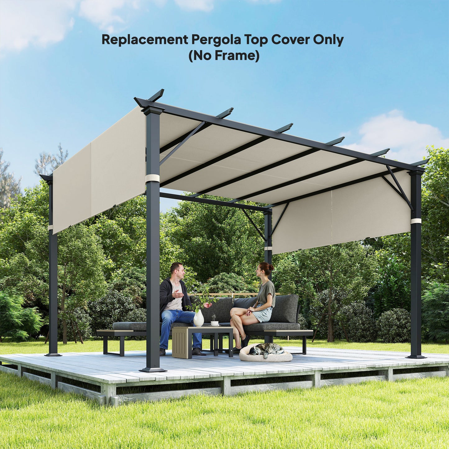 2 Pcs UV Protection Pergola Replacement Canopy, Pergola Shade Cover