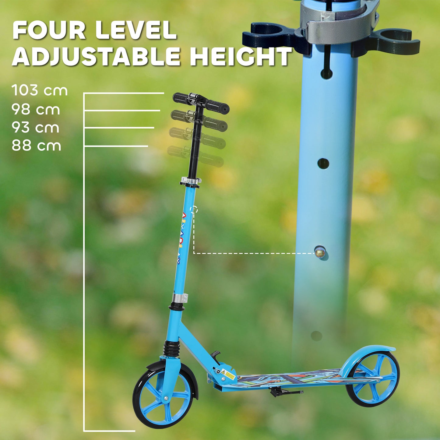 Foldable Kids Scooter with Adjustable Handlebar, 200mm Big Wheel