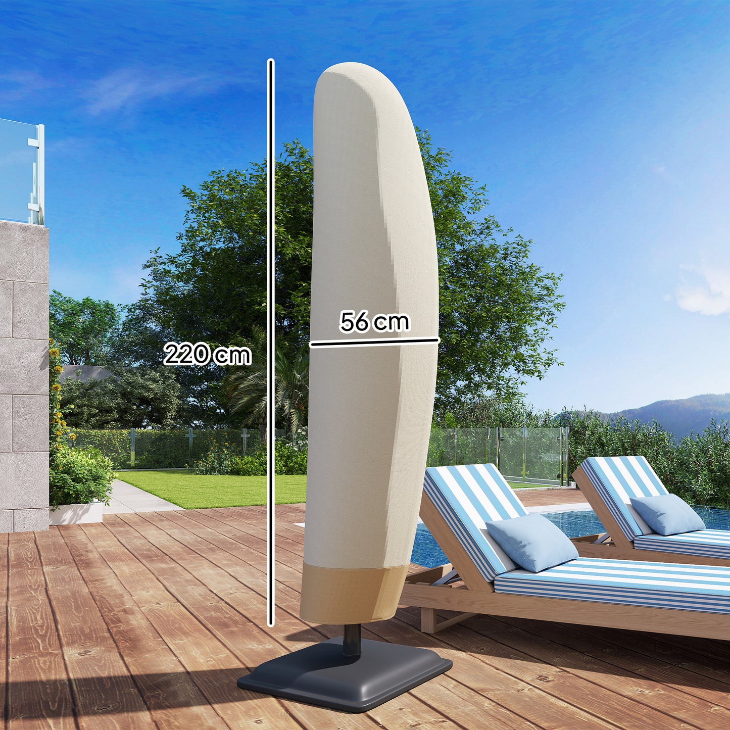 Parasol Cover, 600D Oxford Cantilever Umbrella Cover Fit
