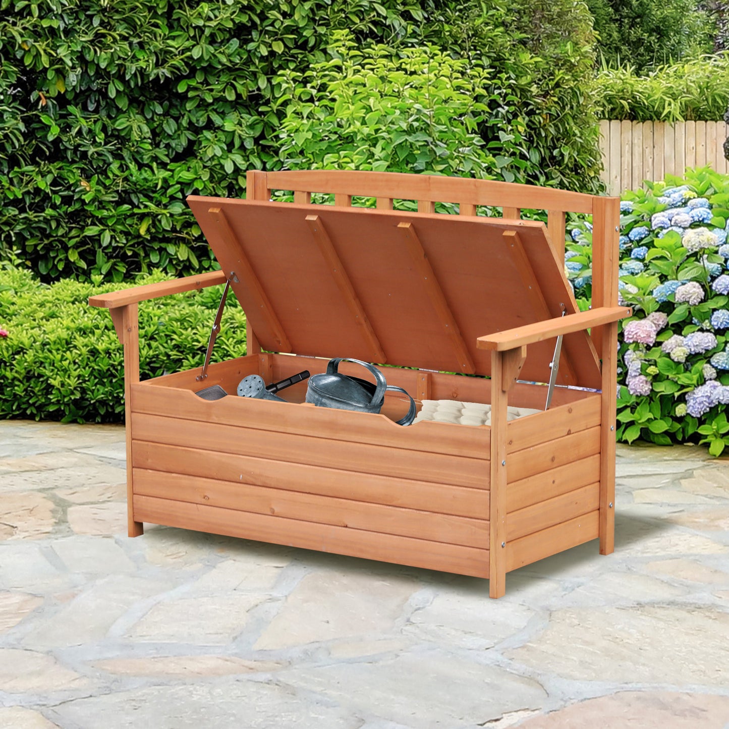 Two-Seater Garden Storage Bench