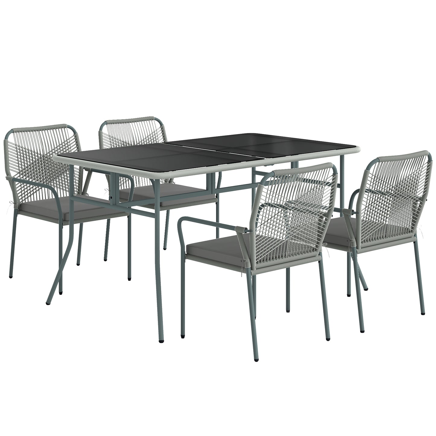 Five-Piece PE Rattan Garden Dining Set