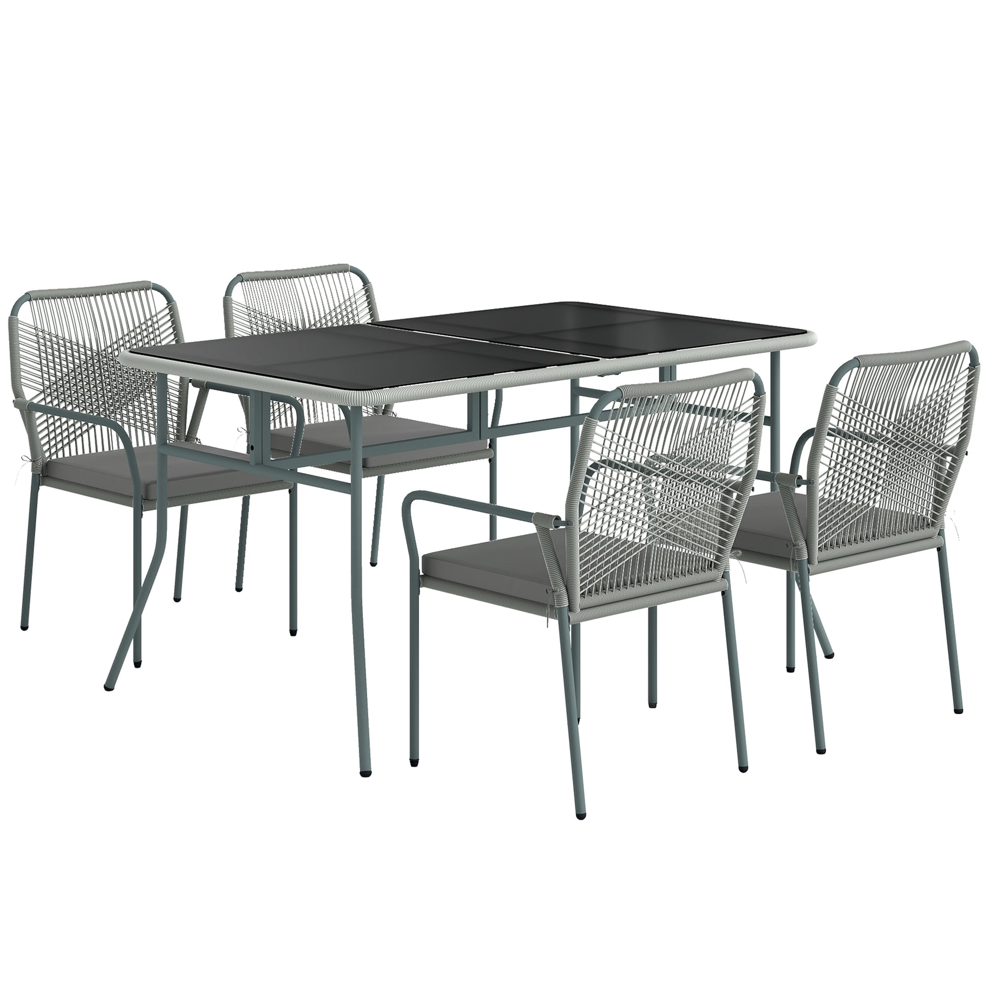 Five-Piece PE Rattan Garden Dining Set